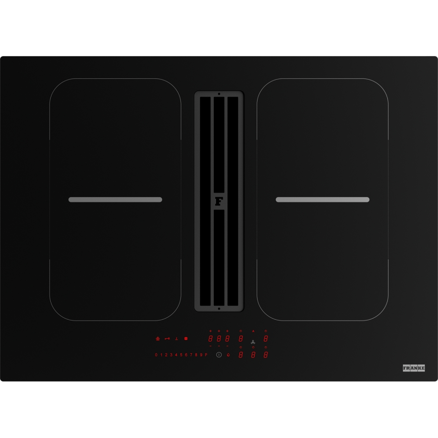 Smart 2Gether Black Lines - Inductiekookplaat met dampkap / 700 mm / Zwart glas / recirculatie
