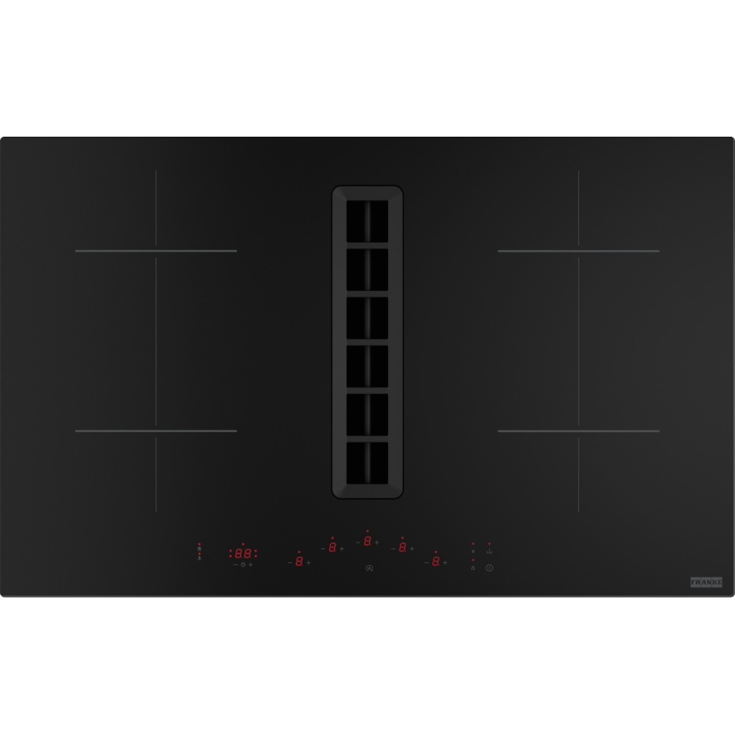 Smart 2Gether - Plaque à induction avec hotte aspirante / 830 mm / Ellipse / Verre noir / evacuation