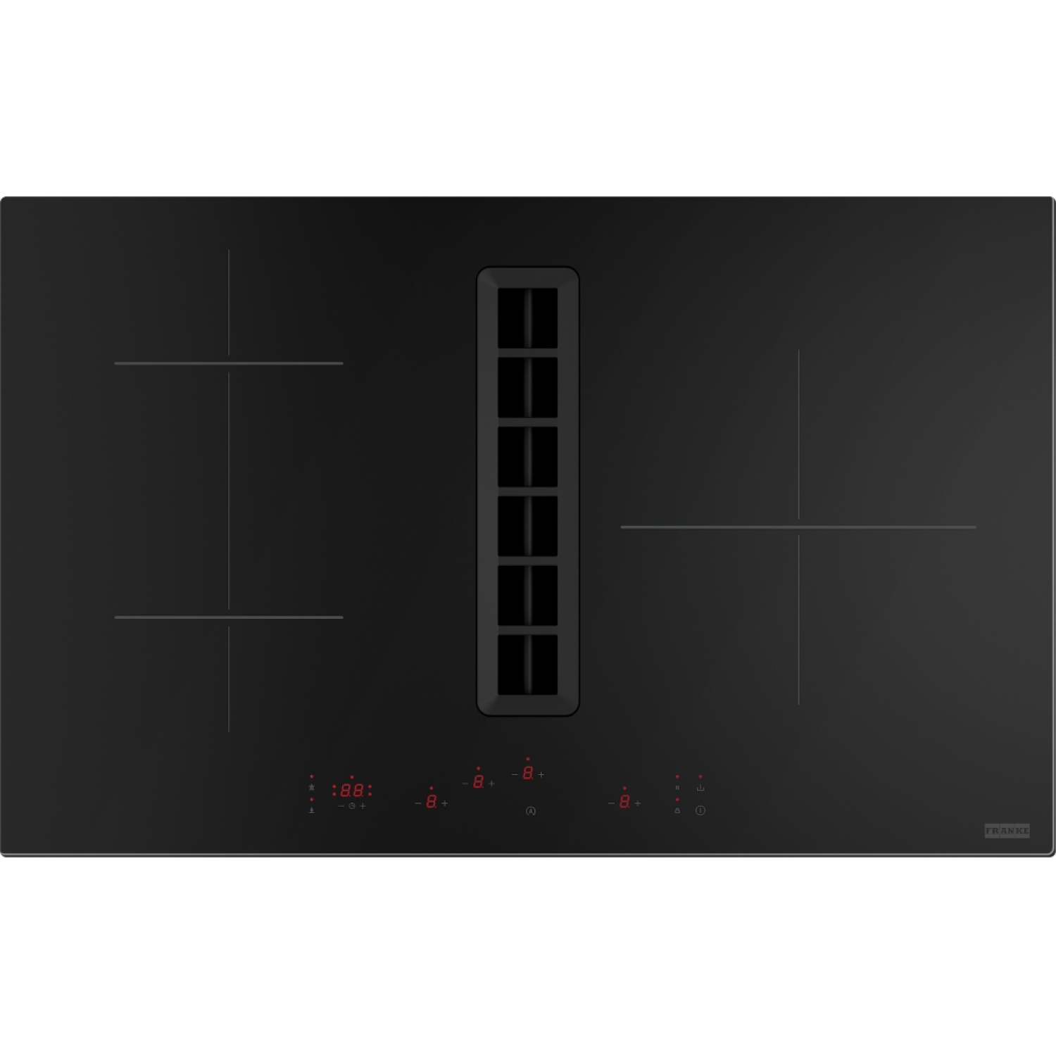 Smart 2Gether - Plaque à induction avec hotte aspirante / 830 mm / 3 zones / Verre noir / recirculation