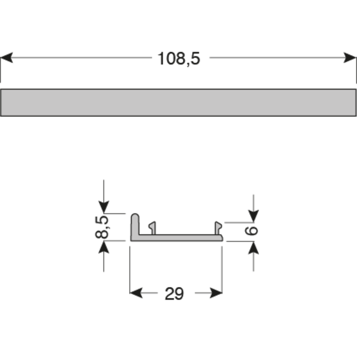 PS48 clips voor bovenprofiel