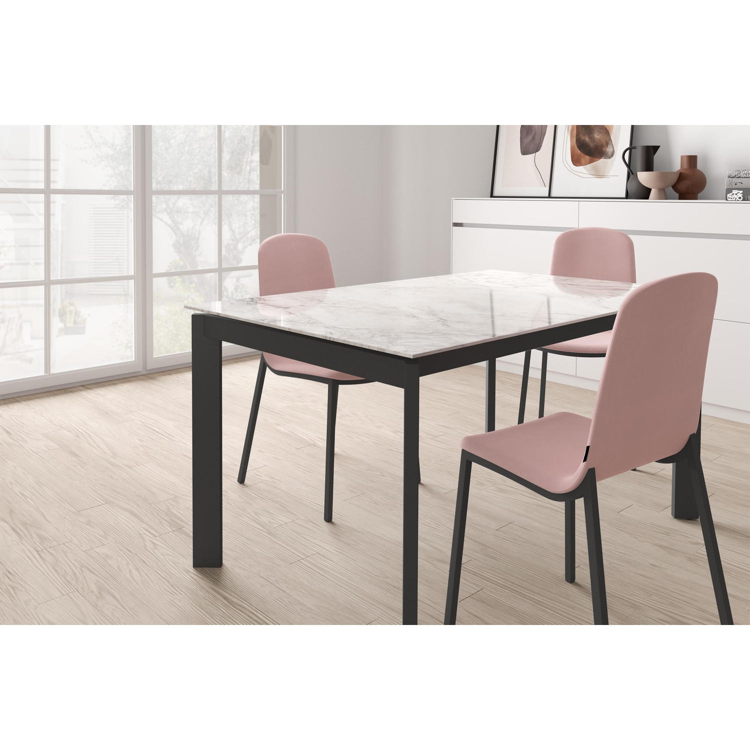 Table ext. poker 120x80 anthra-céramique basalte 