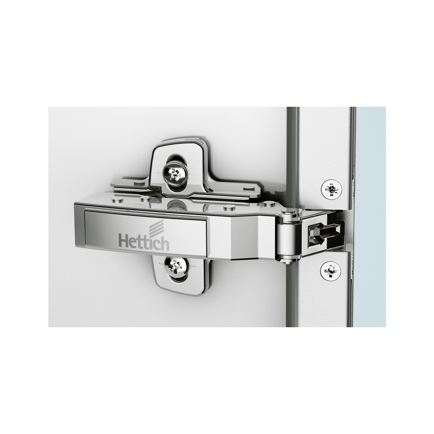 Sensys scharnier voor aluminium frame met geïntegreerde demping (Sensys 8638i), vernikkeld, inliggend, openingshoek 95°, voor schroefbevestiging (-)