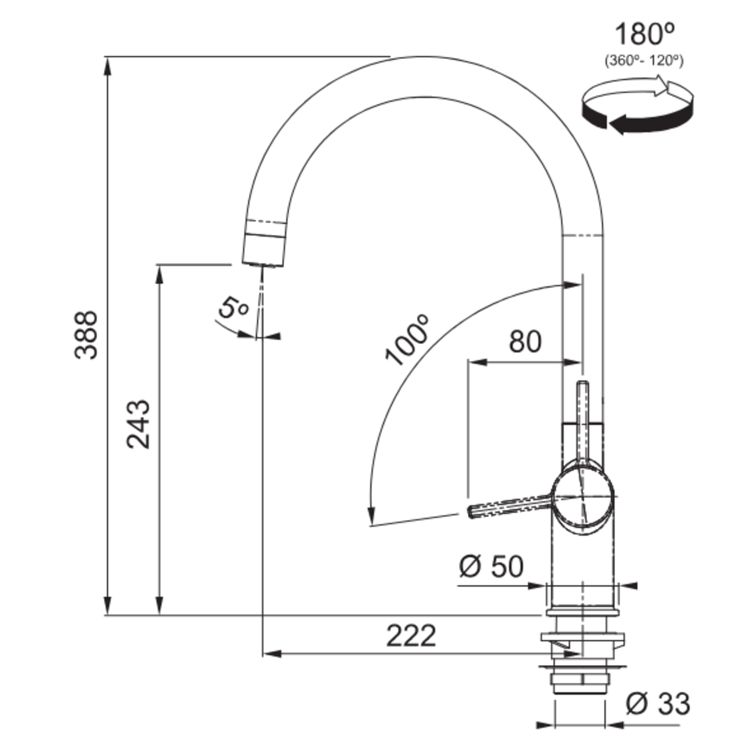 Maris Water Hub - Système 3 en 1 à bec orientable / Levier sur le côté / Anthracite / Bouilloire 4 litres