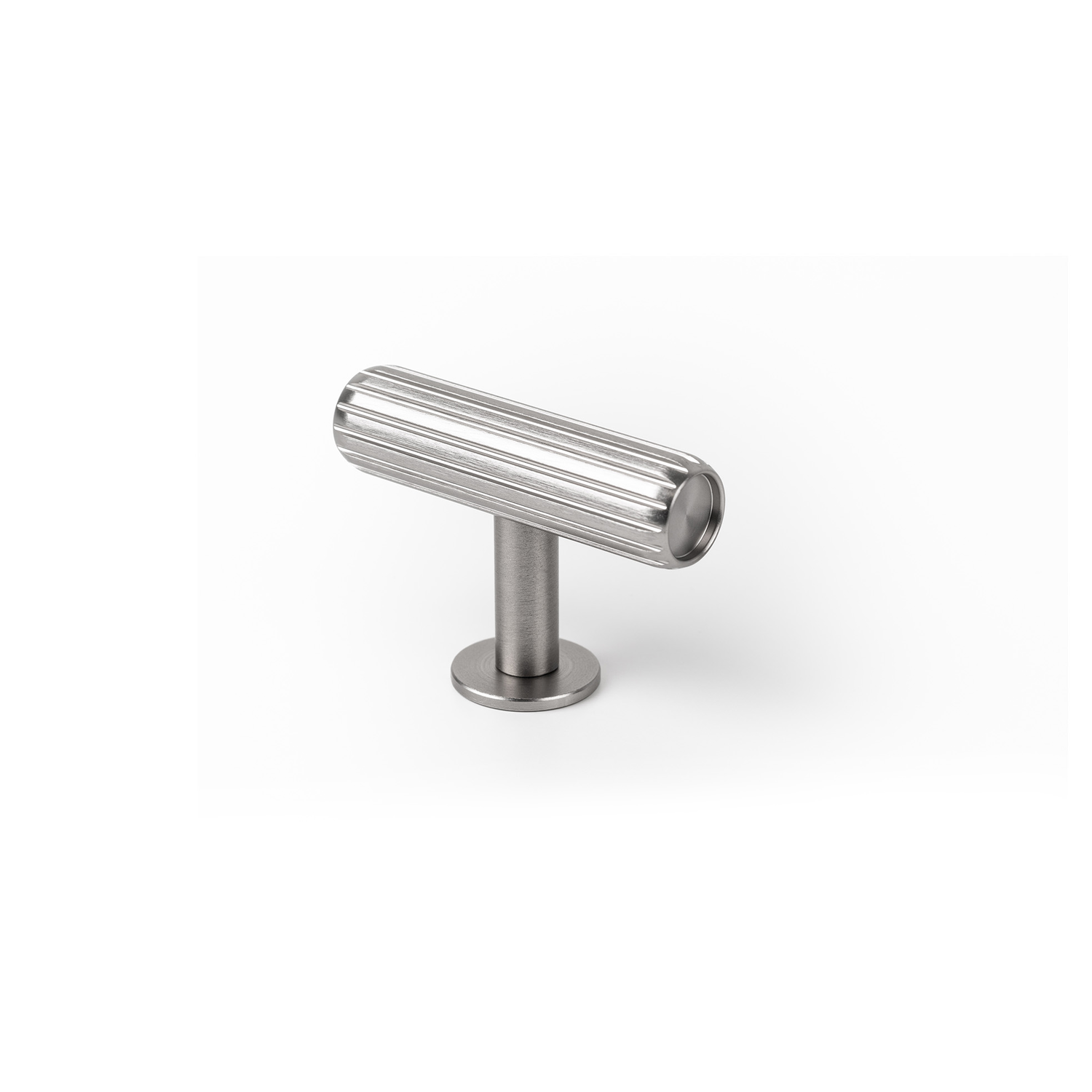 Bouton T RILLE L55 aluminium look inox