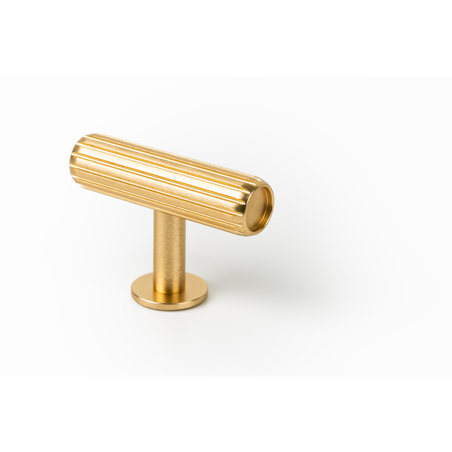 Bouton T RILLE L55 aluminium brossé laiton