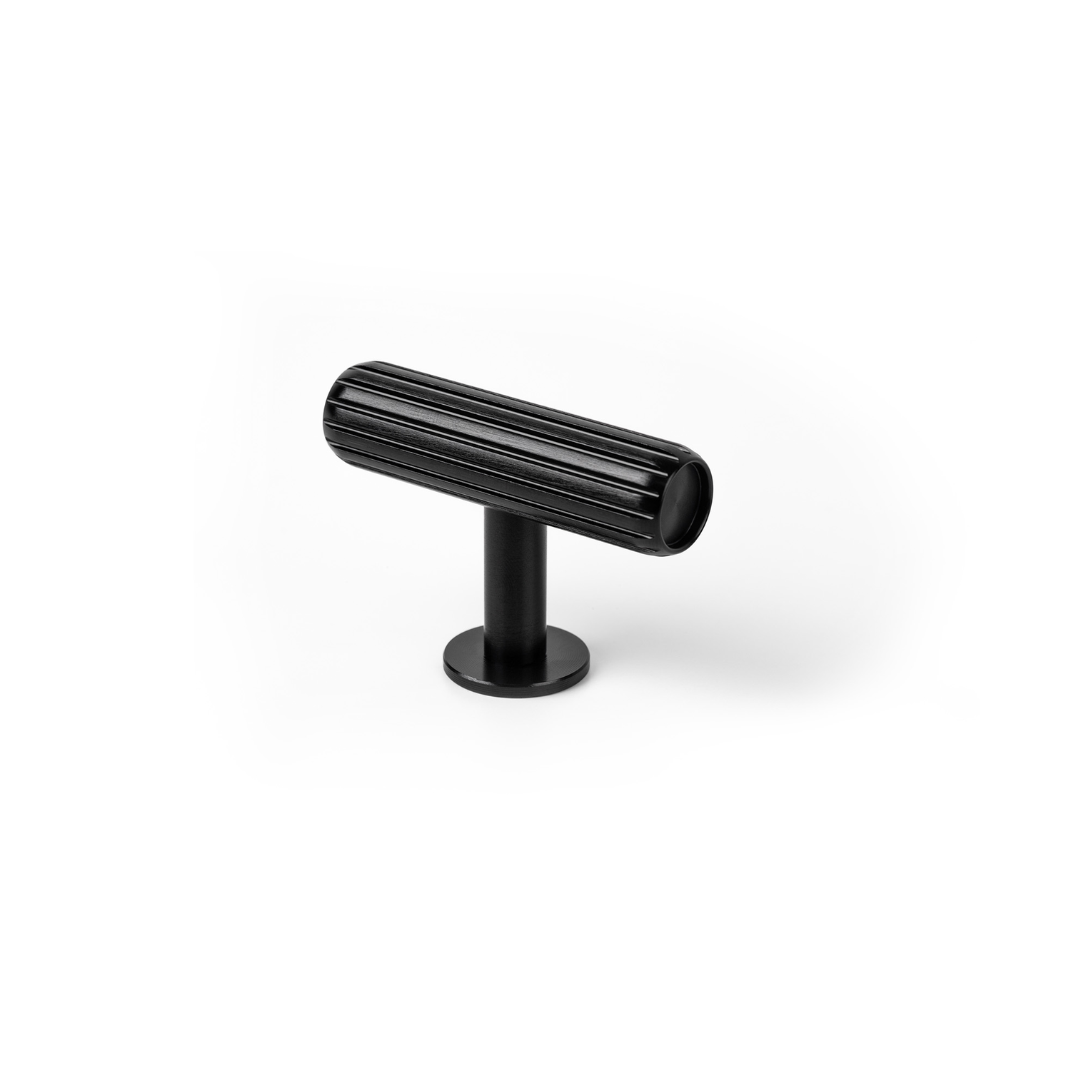 T-knop RILLE L55 aluminium geborsteld zwart