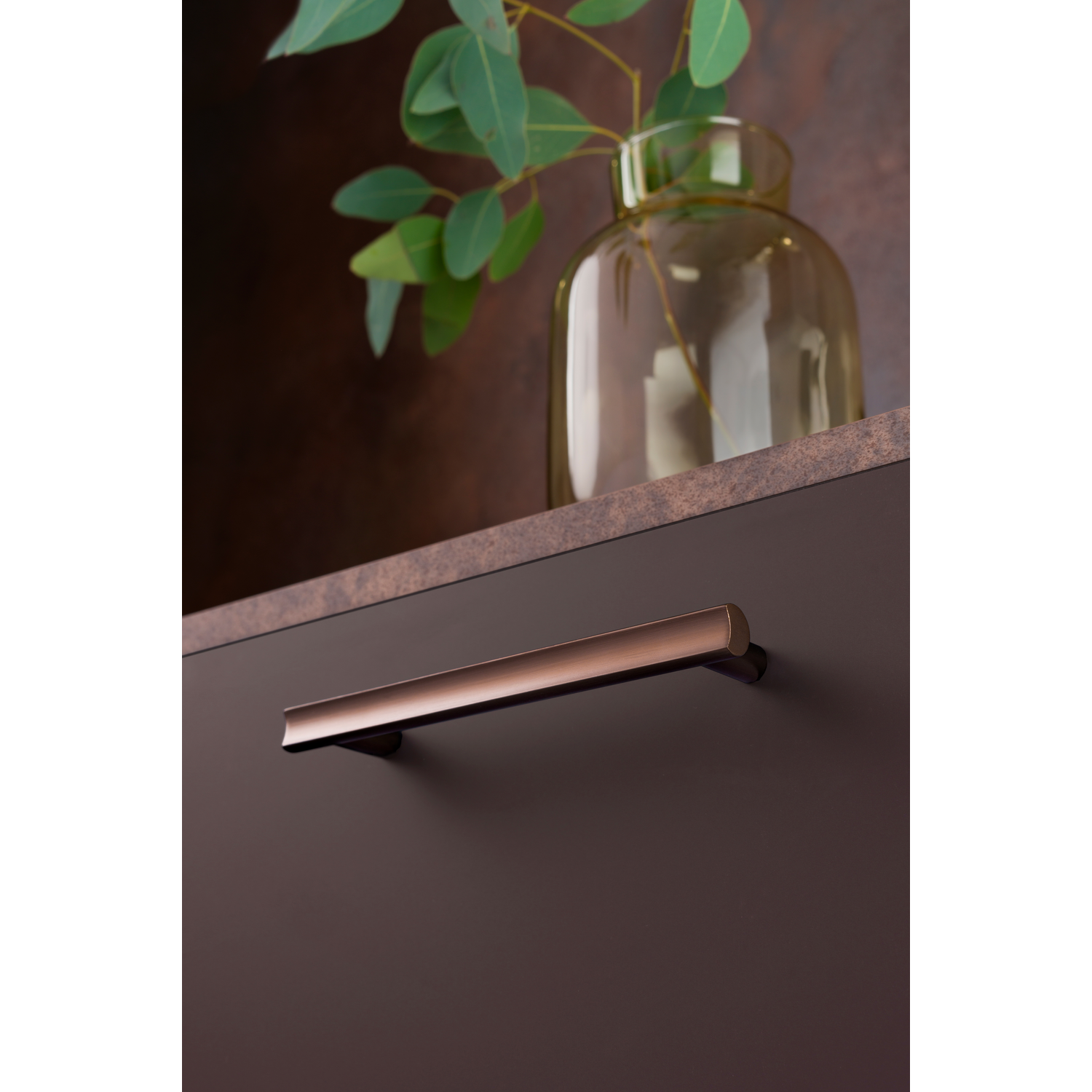 Poignée MOON BA160 L193 aluminium brossé laiton cava