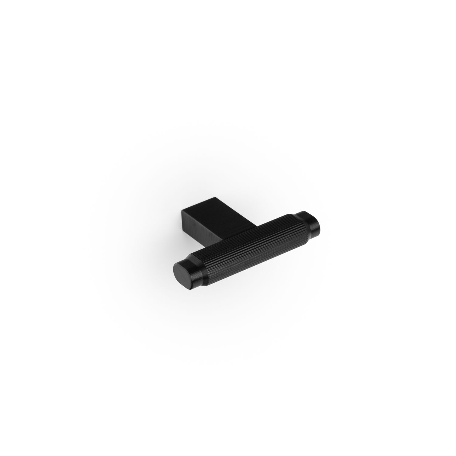 T-knop BROOKLYN L55 aluminium geborsteld zwart