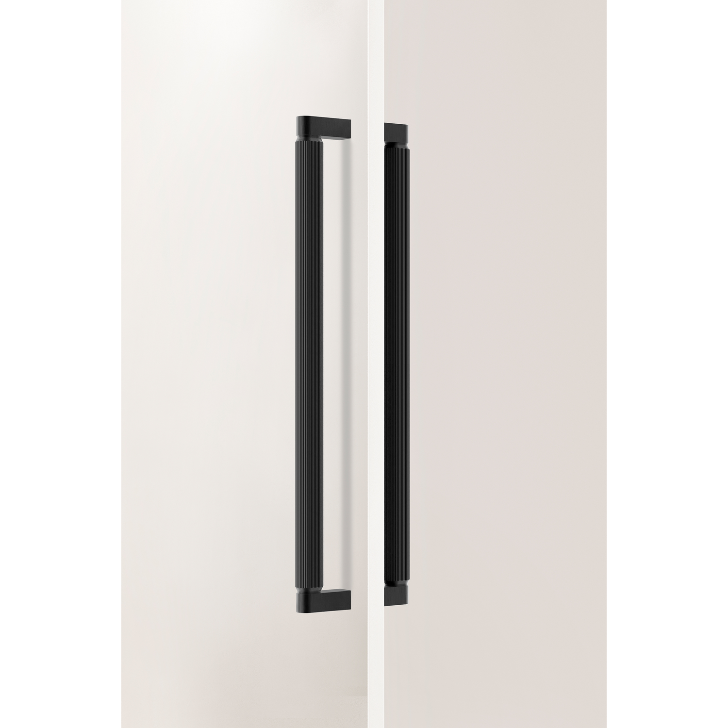 Deurgreep dubbel BROOKLYN BIG BA448 L466 aluminium geborsteld zwart