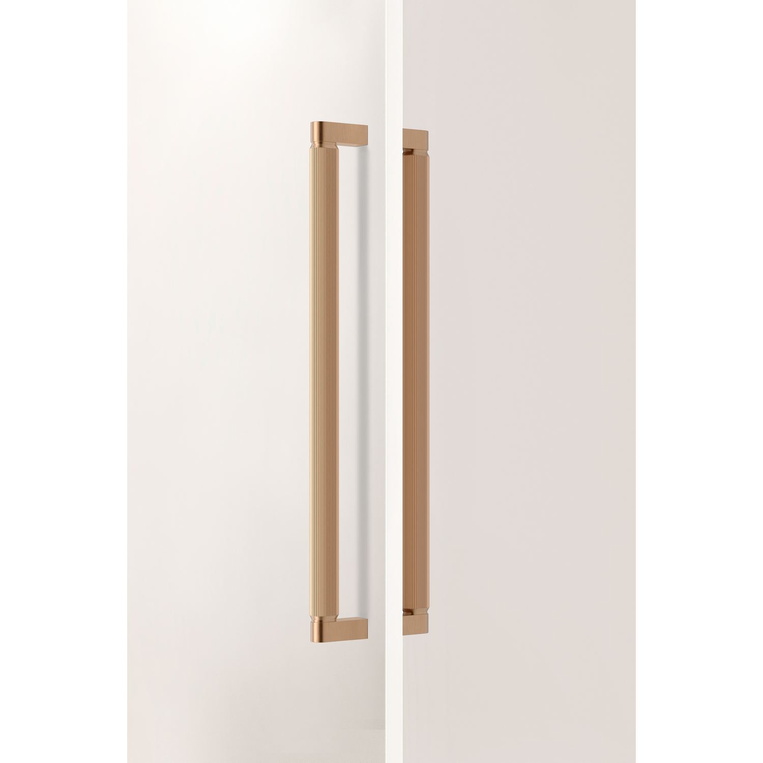 Poignée de porte dubbel BROOKLYN BIG BA448 L466 aluminium brossé laiton cava