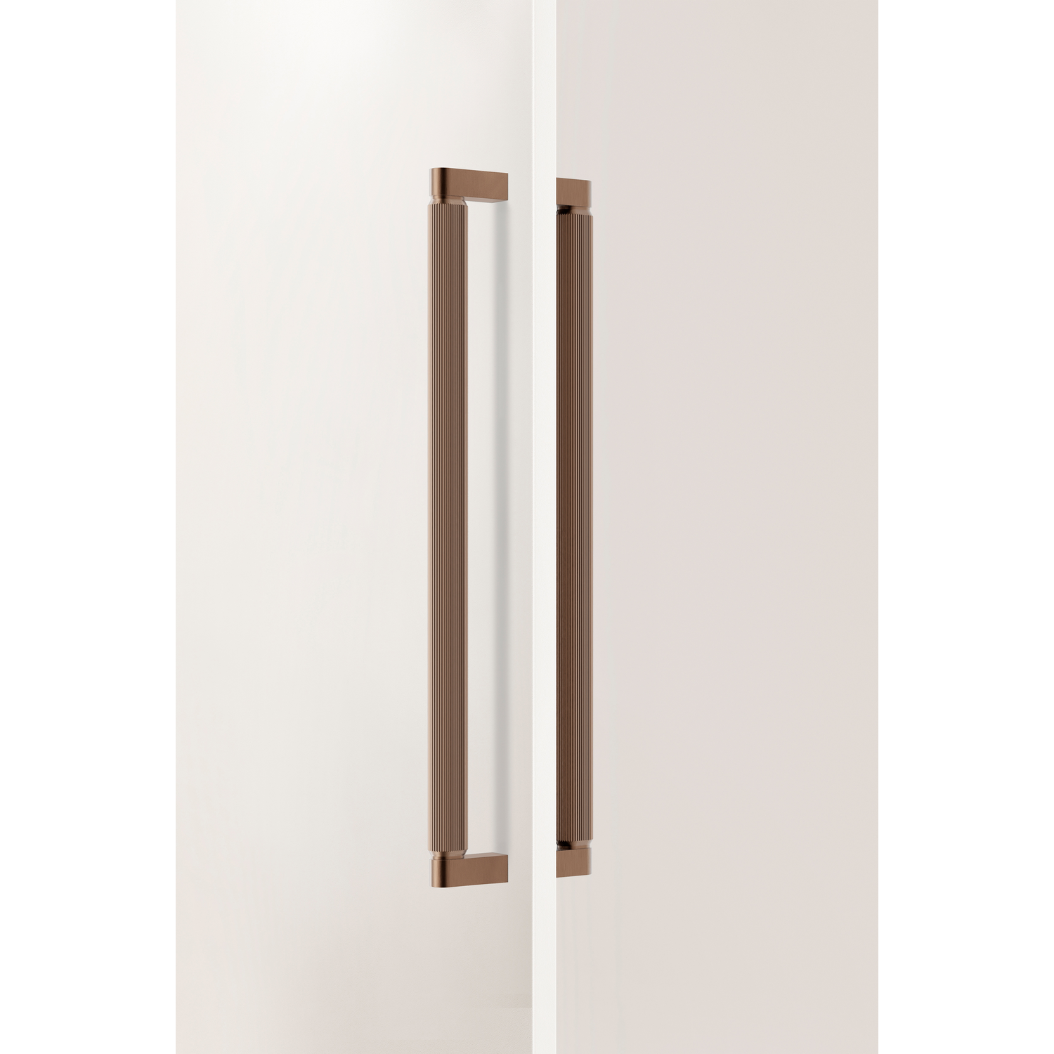 Deurgreep dubbel BROOKLYN BIG BA448 L466 aluminium geborsteld brons