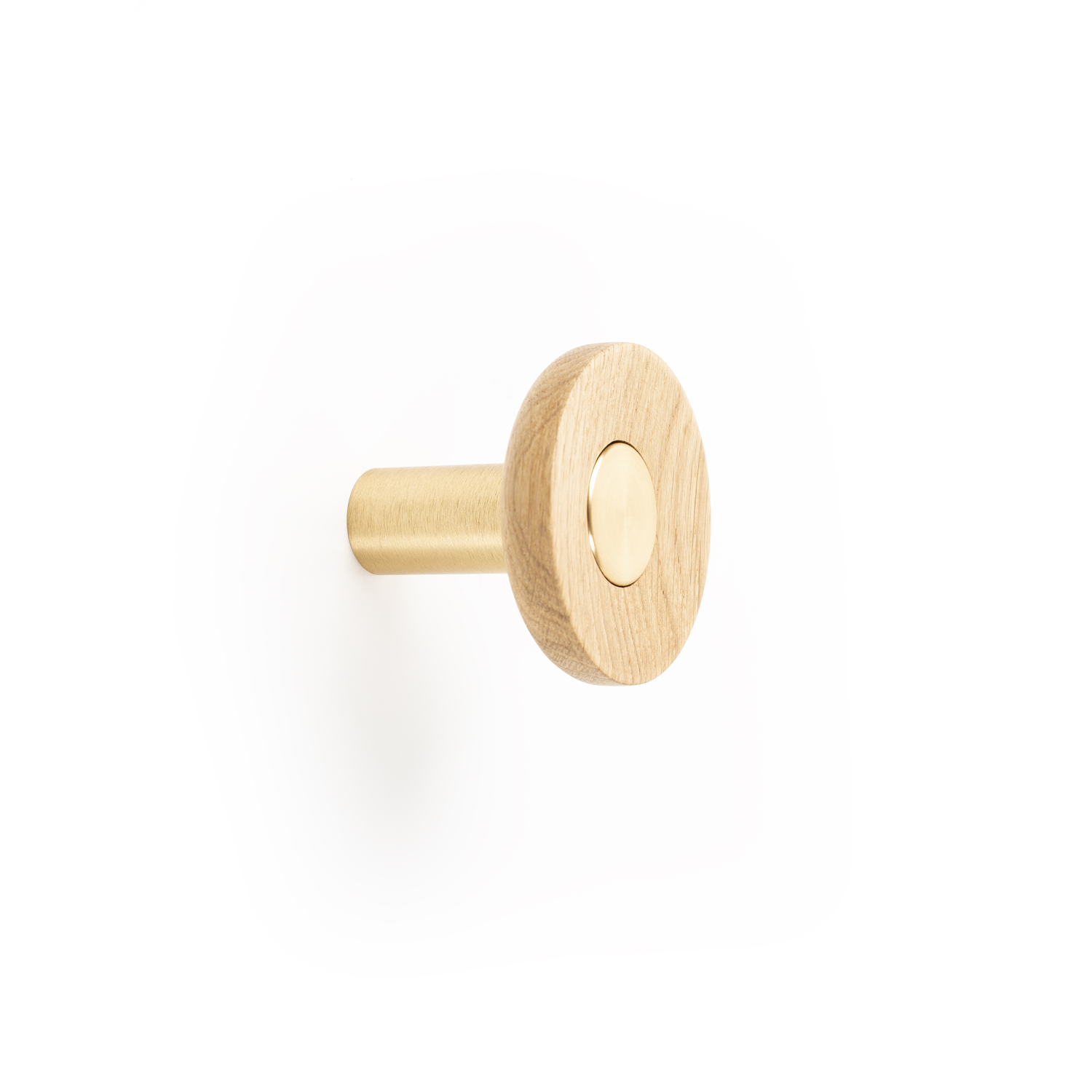 Porte-manteaux ZOOT Ø60 bois / aluminium brossé foncé laiton / chêne