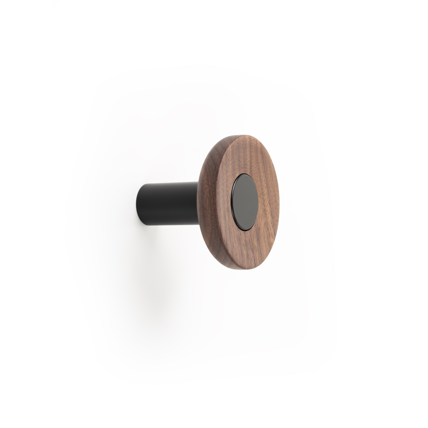Porte-manteaux ZOOT Ø60 bois / aluminium mat noir / noyer