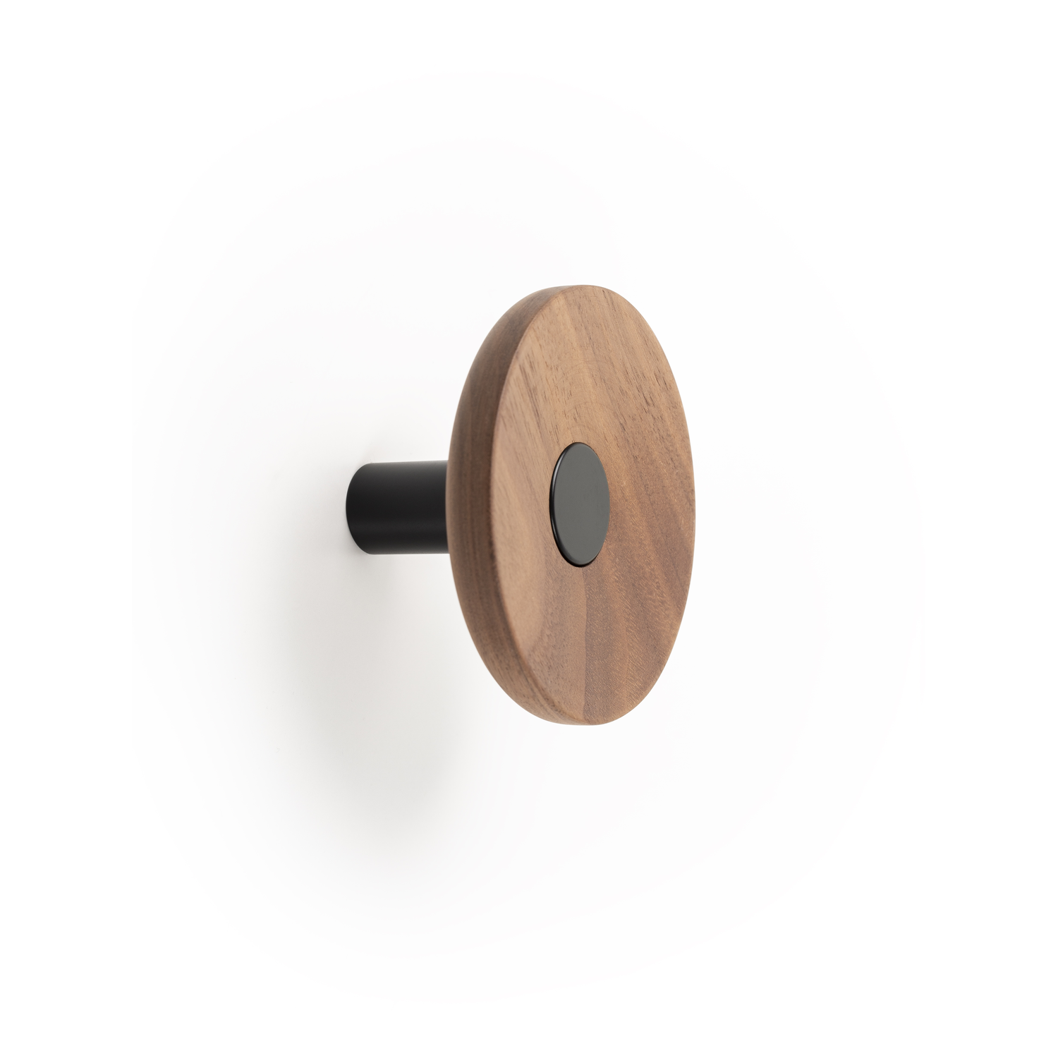 Porte-manteaux ZOOT Ø90 bois / aluminium mat noir / noyer