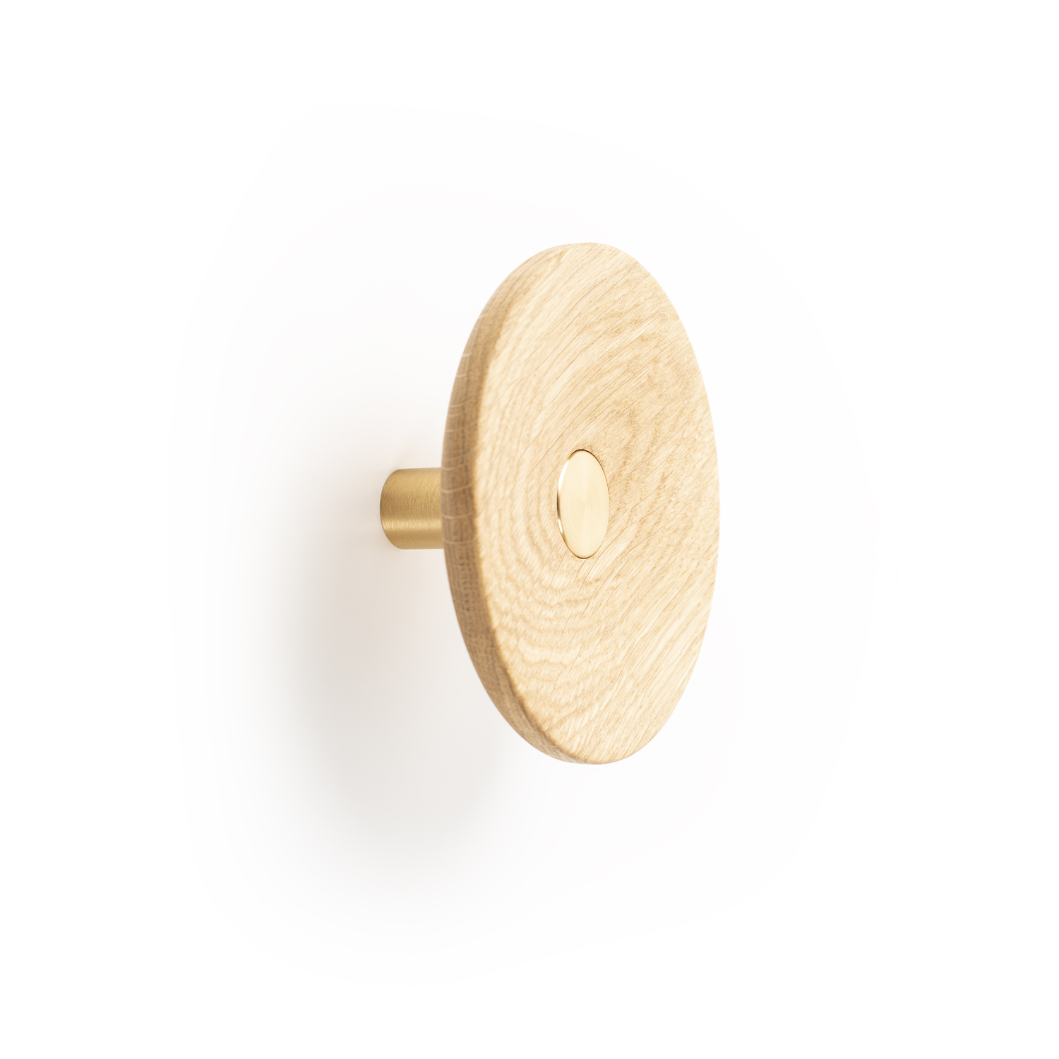 Porte-manteaux ZOOT Ø120 bois / aluminium brossé foncé laiton / chêne
