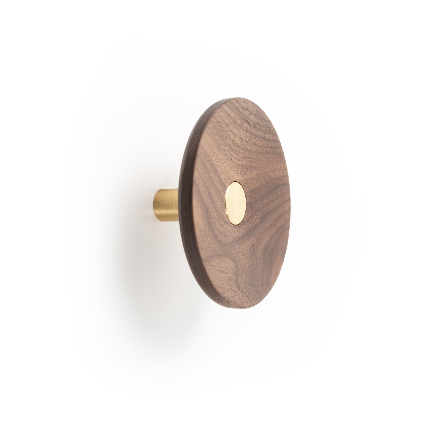 Porte-manteaux ZOOT Ø120 bois / aluminium brossé foncé laiton / noyer