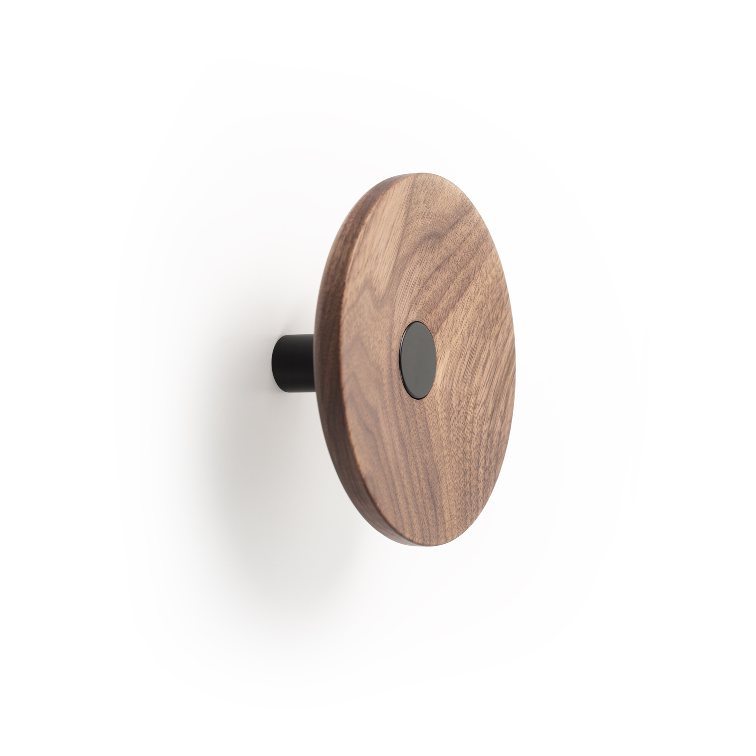 Porte-manteaux ZOOT Ø120 bois / aluminium mat noir / noyer