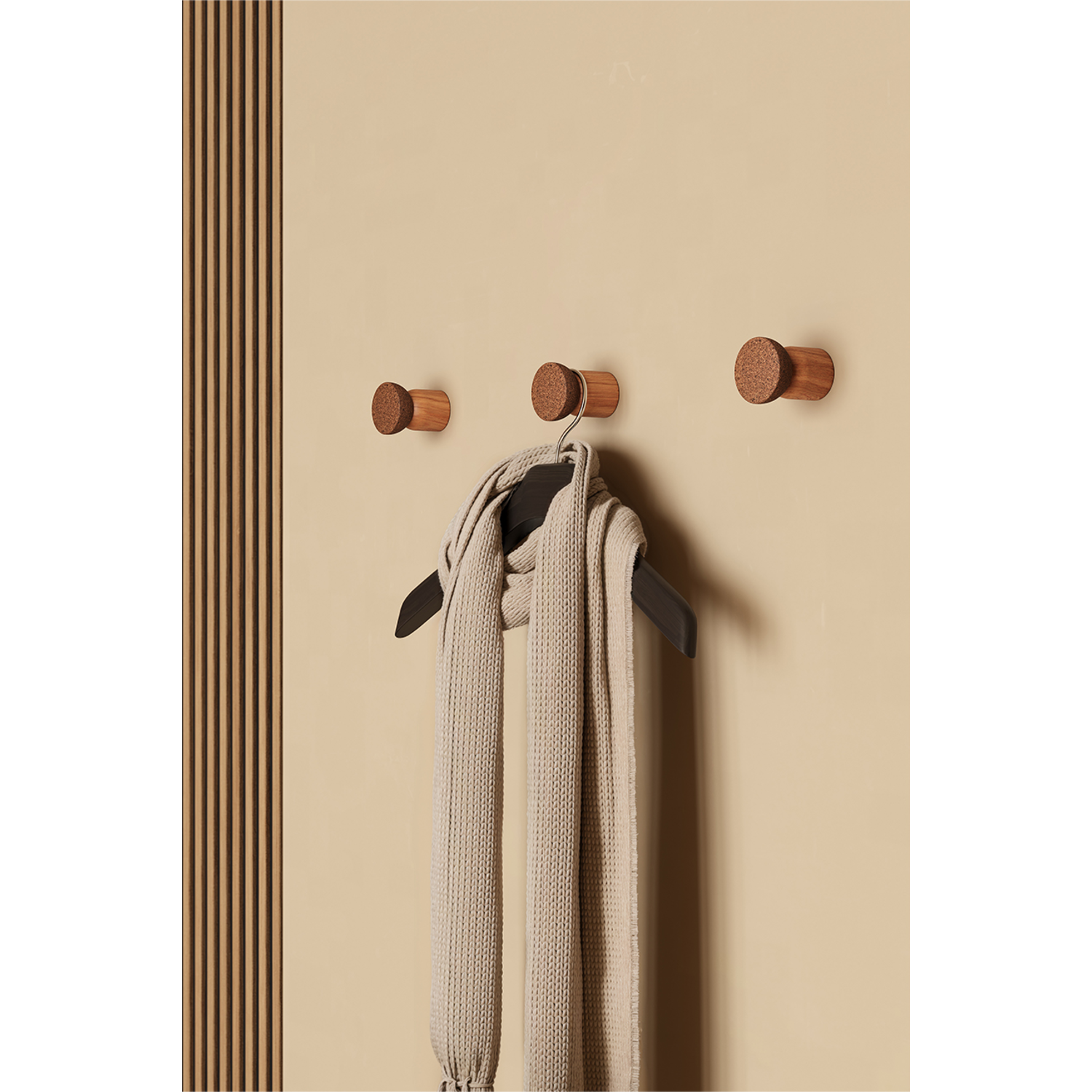 Jashaak PIECE Ø38 hout / kurk zwart hout / donkerbruin kurk