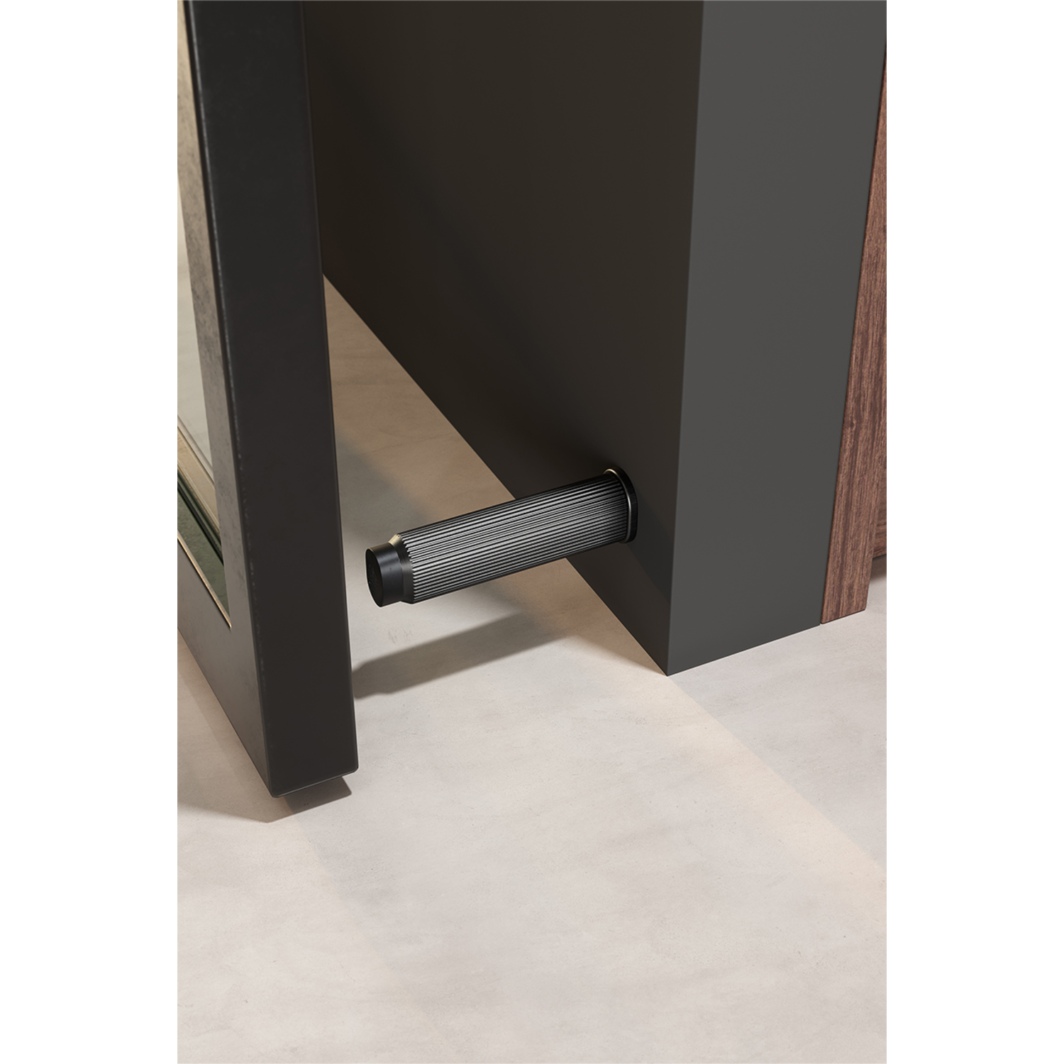 Butée de porte BROOKLYN Ø50 aluminium brossé bronze