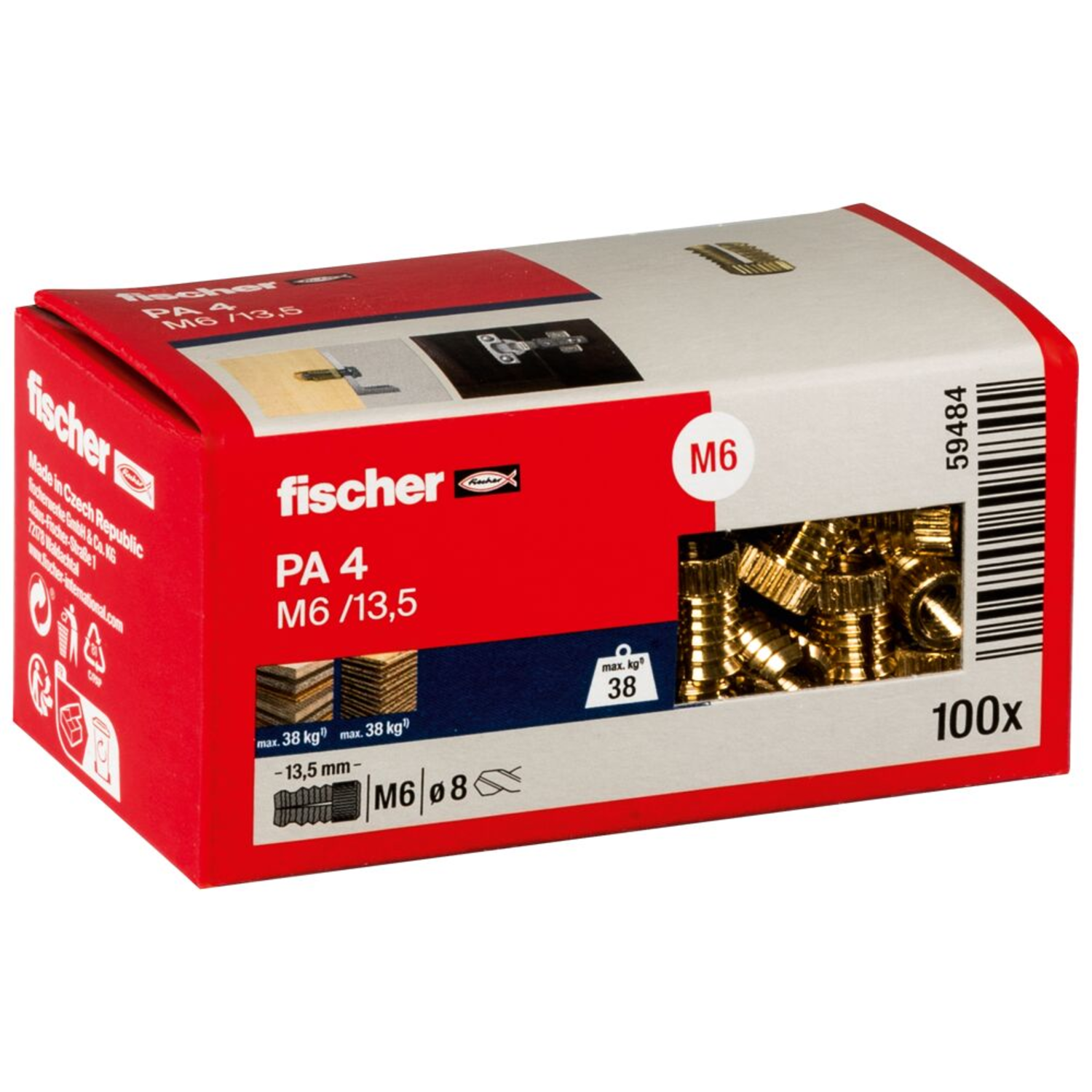 Fischer Messingplug PA 4 M 6/13.5