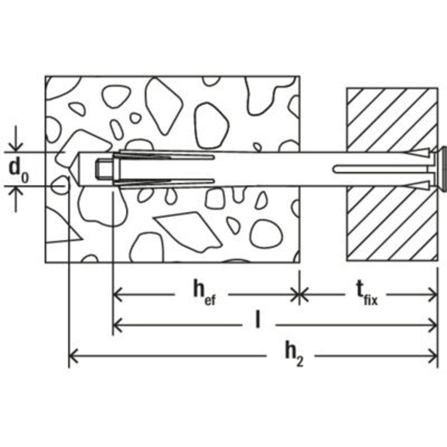 Kozijnplug Fischer F10 M112 met schroef elektrolytisch verzinkt staal