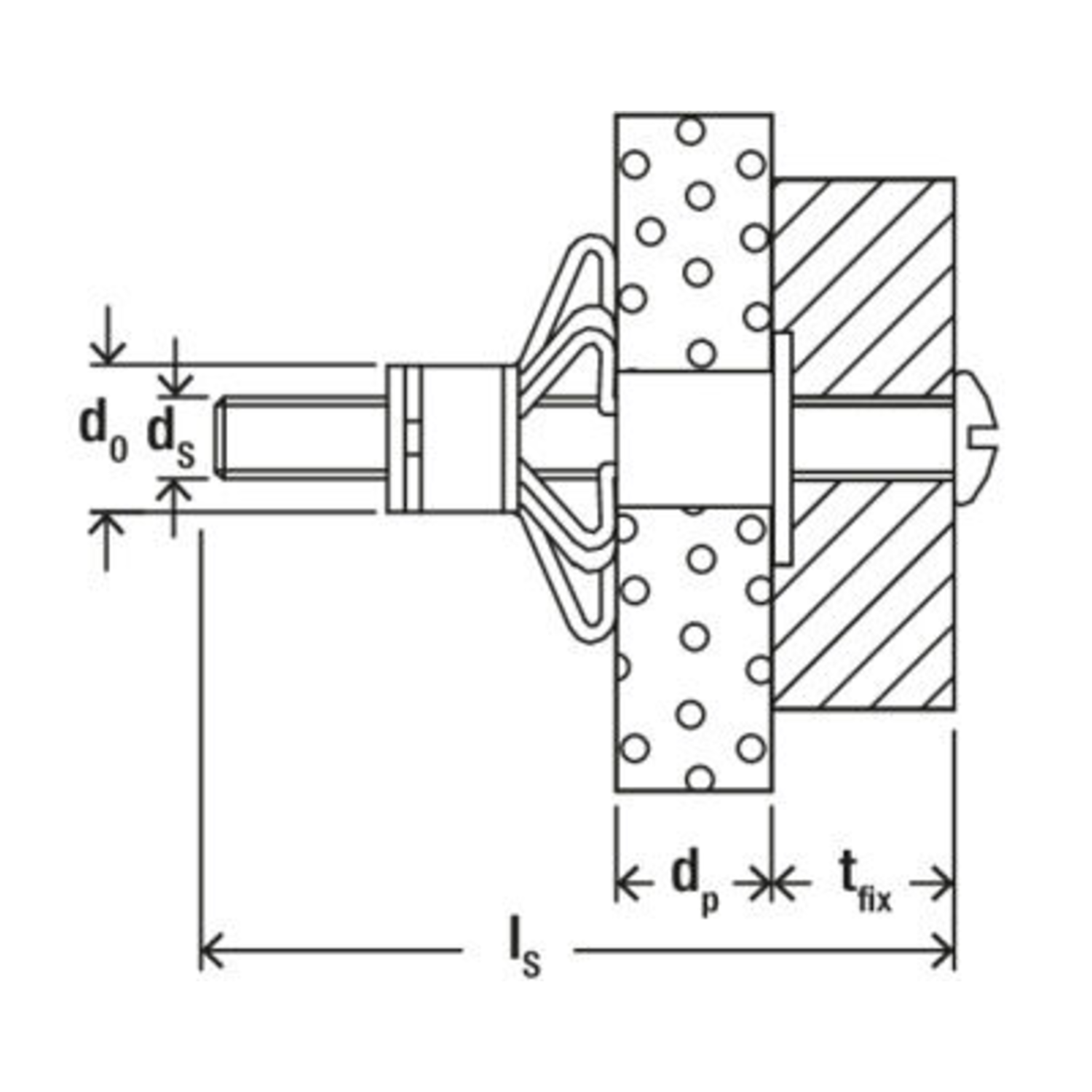 Hollewandplug Fischer HM4 x 45S met metrische schroef