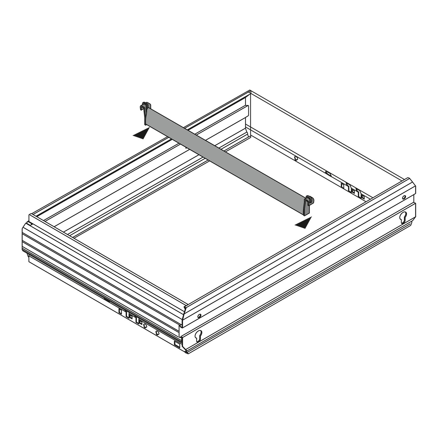 Tussenbalk, 400 mm, aluminiumkleurig