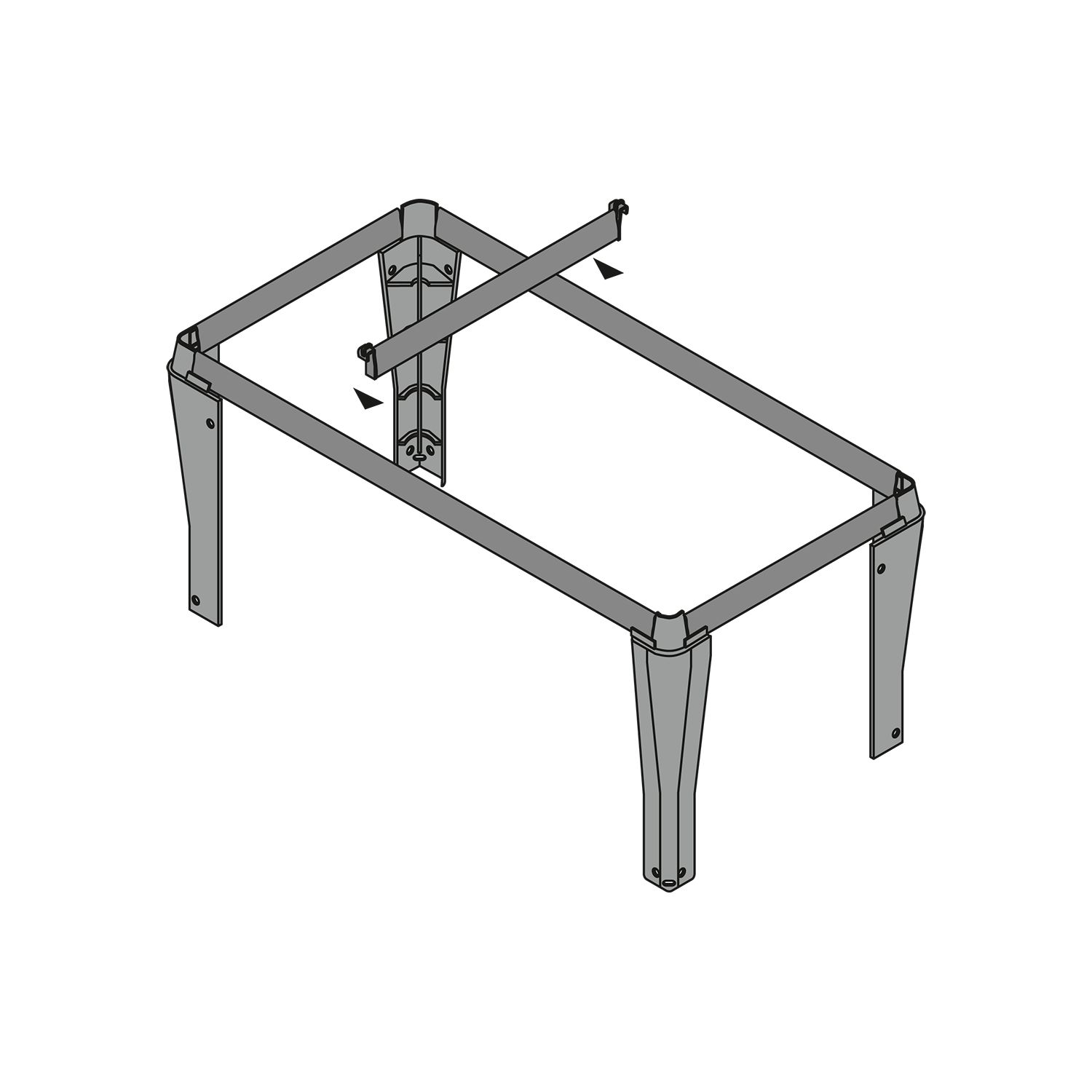 Tussenbalk, 400 mm, aluminiumkleurig