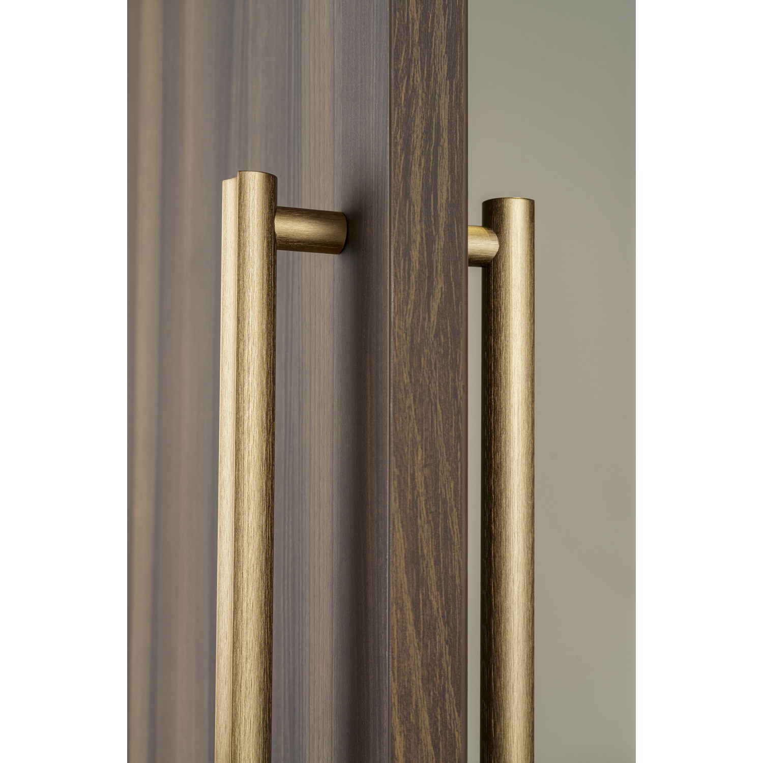 Deurgreep dubbel MOON BIG BA528-1056 L1096 aluminium geborsteld messing cava