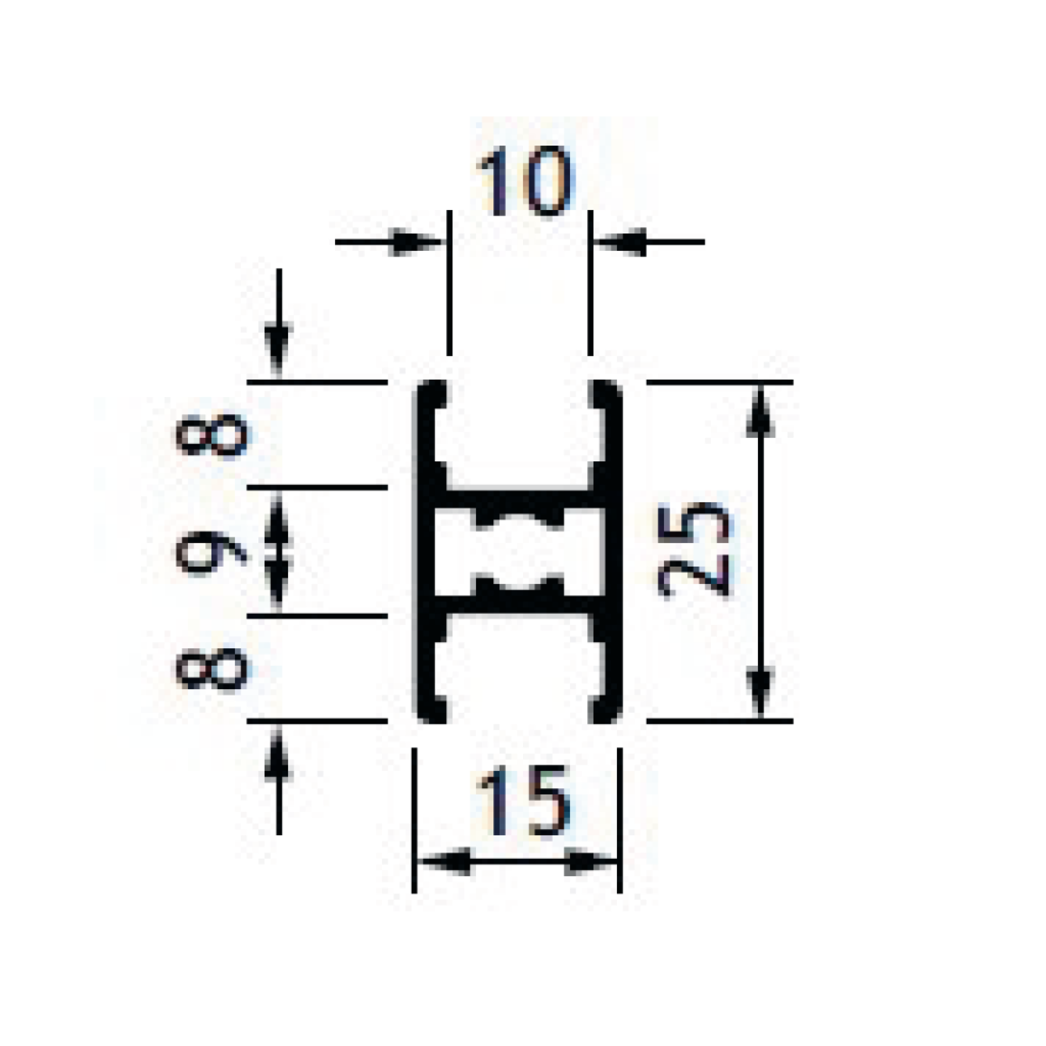 Horizontaal U-profiel centraal RC-Base 4m alu wit