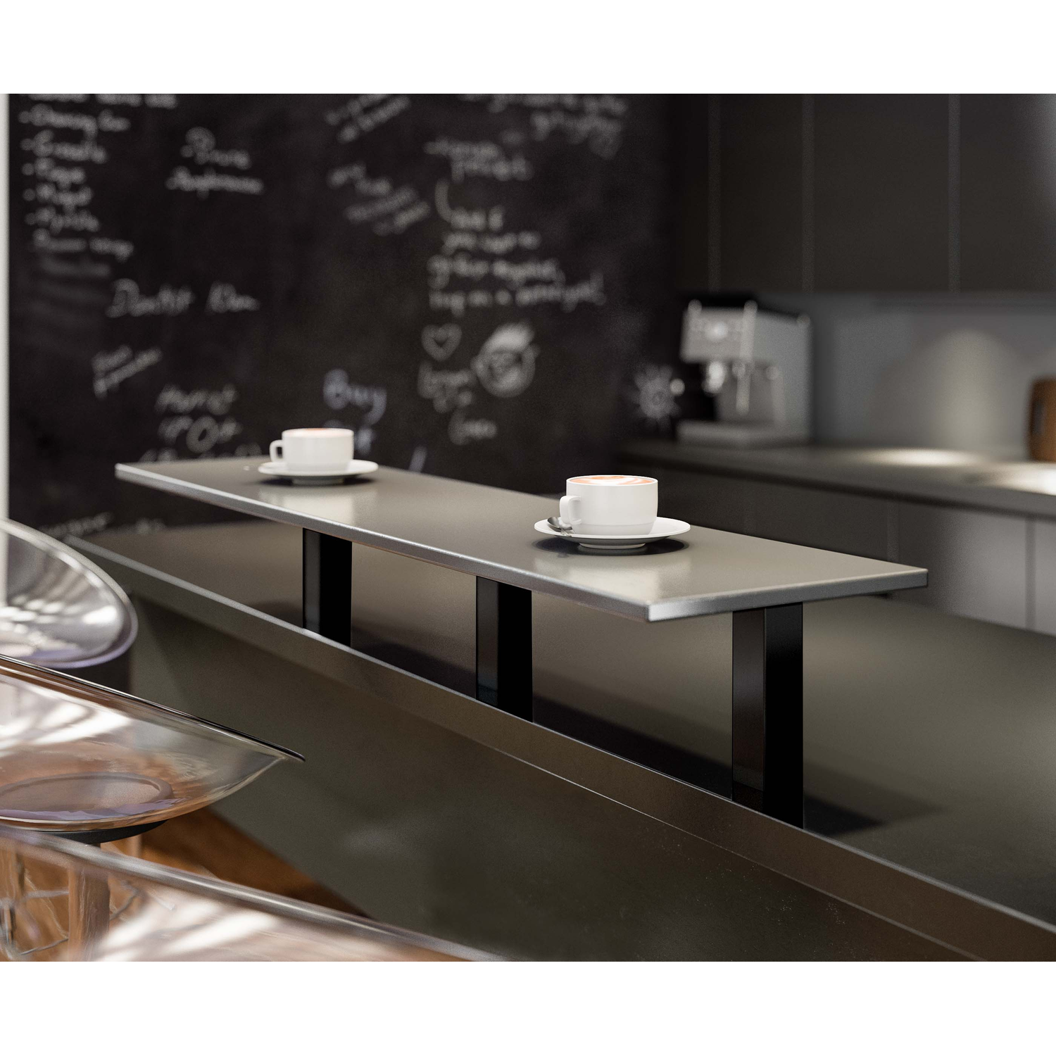 Support de bar capri droit 50x50 noir  