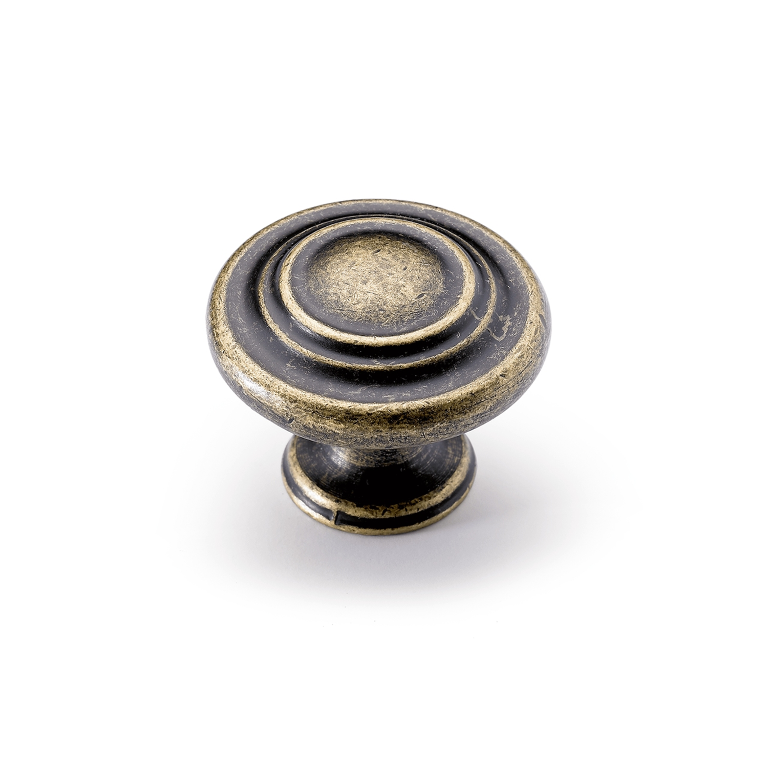 Bouton Essa, H 25 mm, ø 32 mm, aspect laiton antique