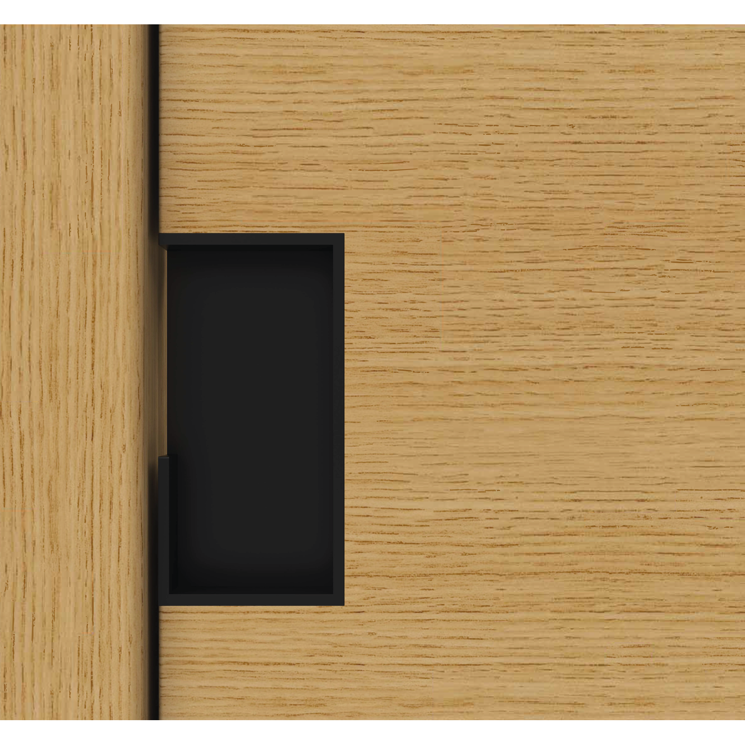 Schuifdeurgreep kube 100x50x40mm zwart rechte hoeken