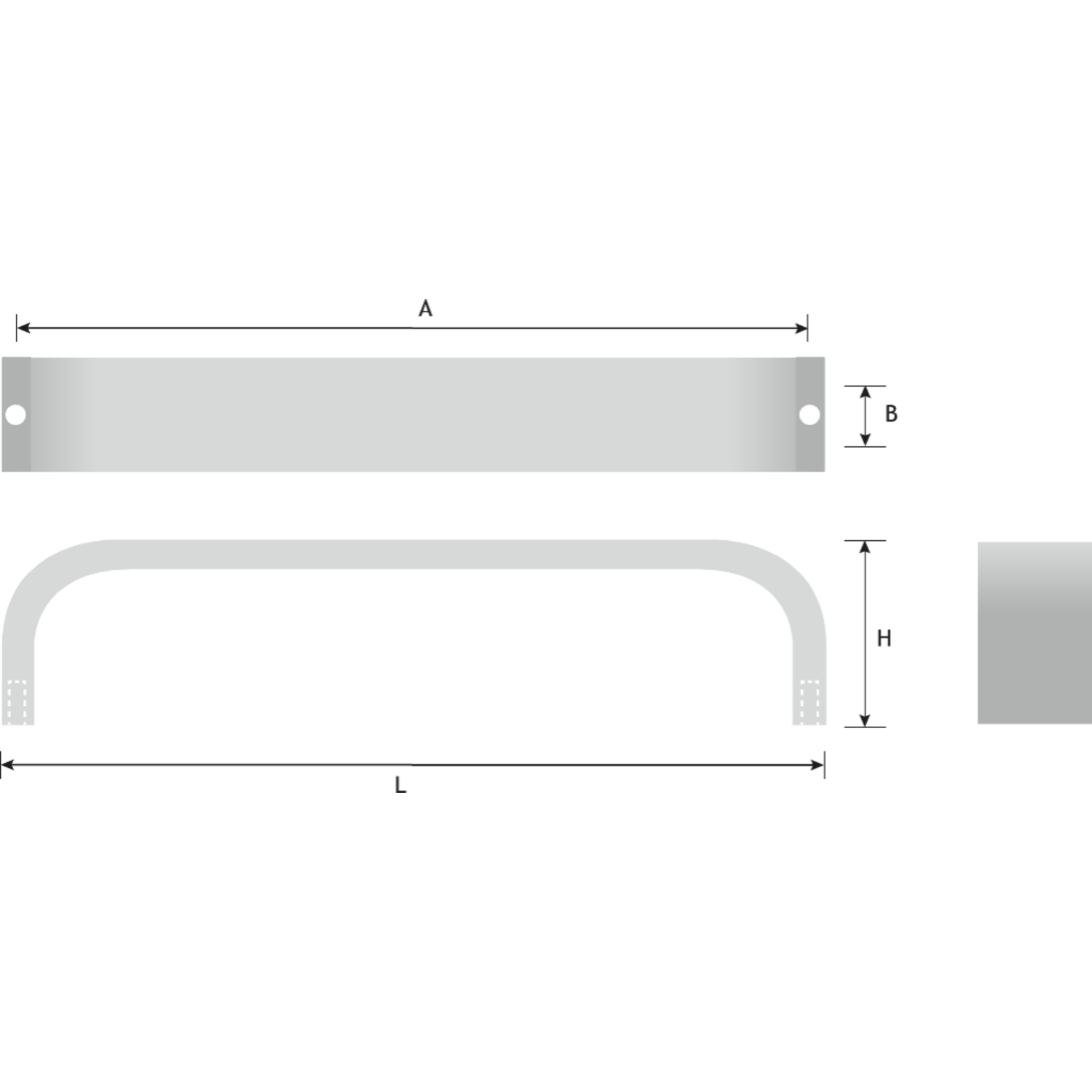Greep SENSE BA320 L327 aluminium geborsteld zwart