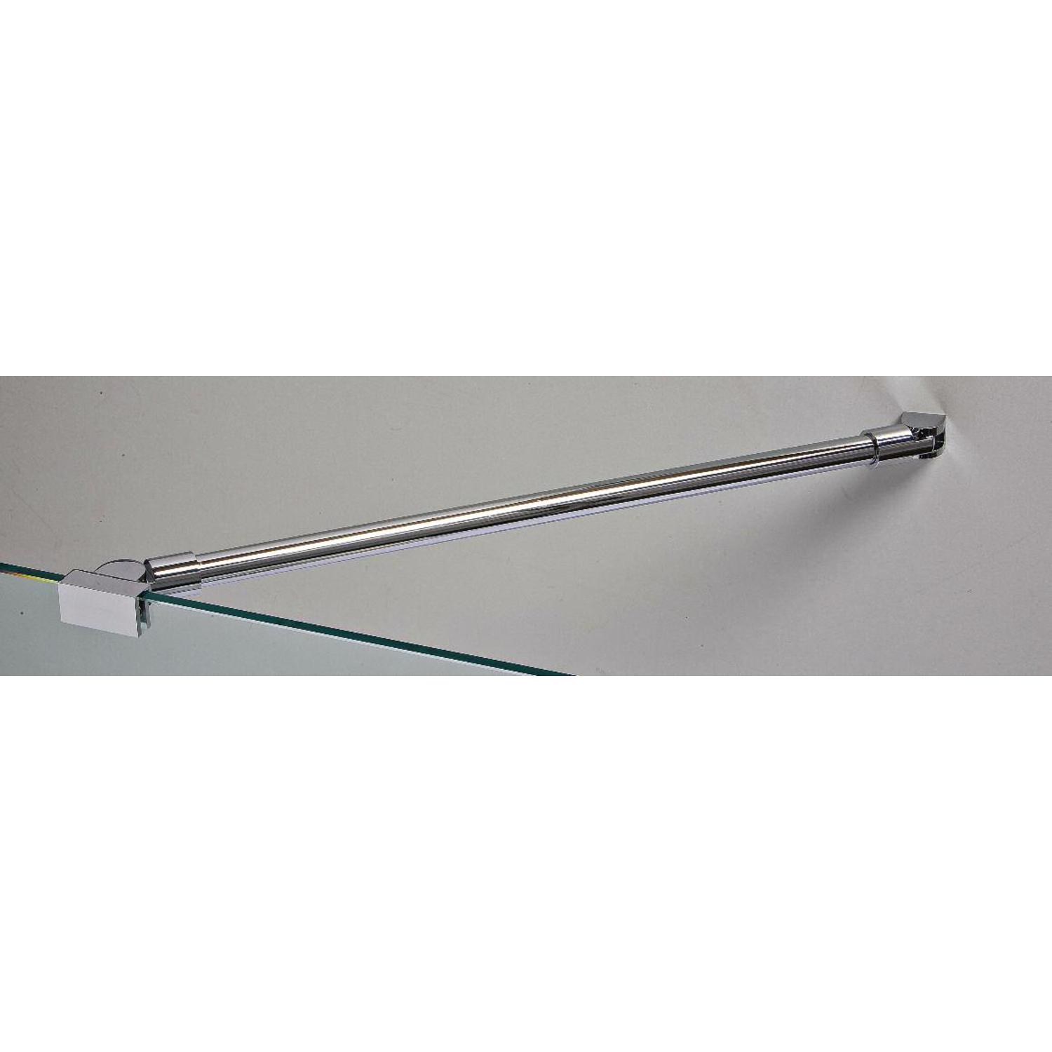 Barre raidisseur mur/verre avec double articulation, pour verres 6/10, L588, chromé