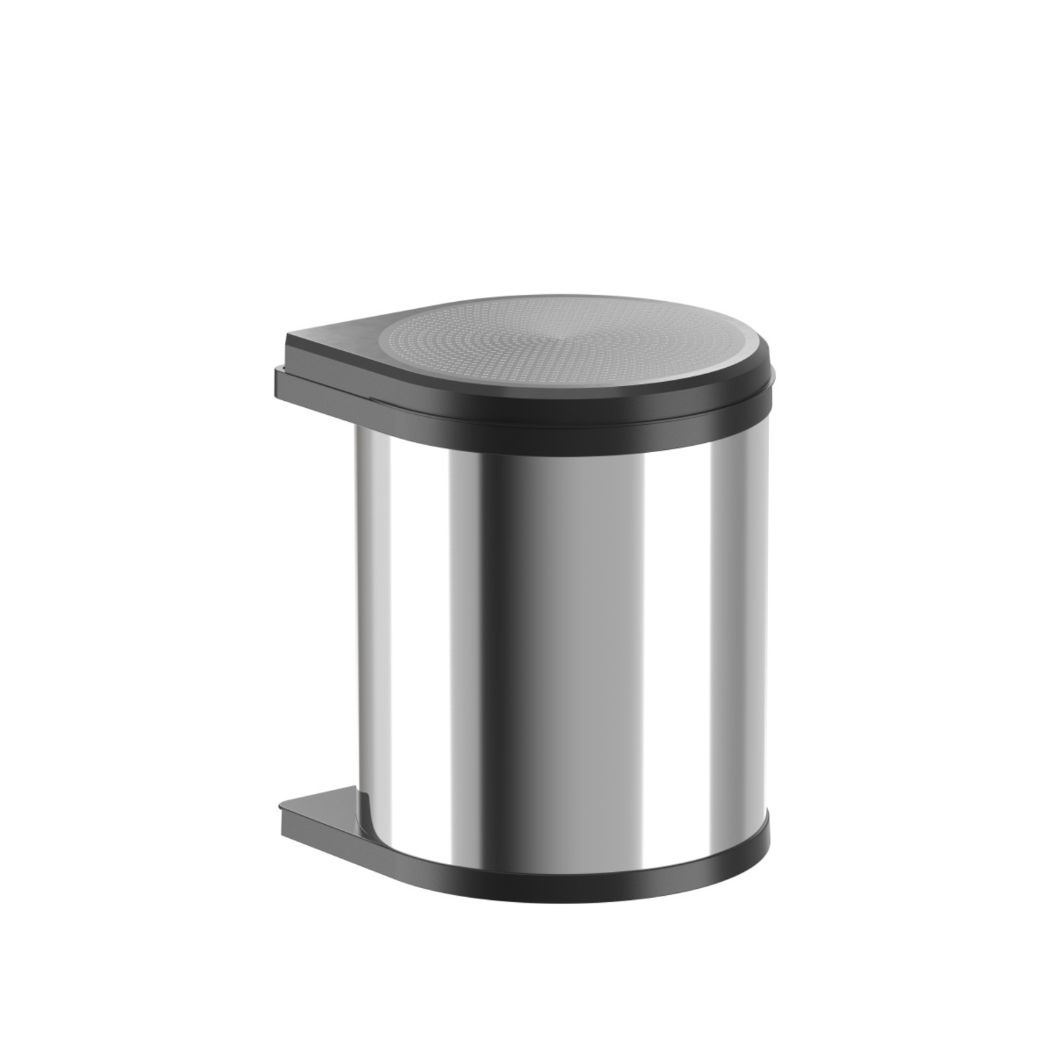 Poubelle hailo Mono inox/noir 15l 