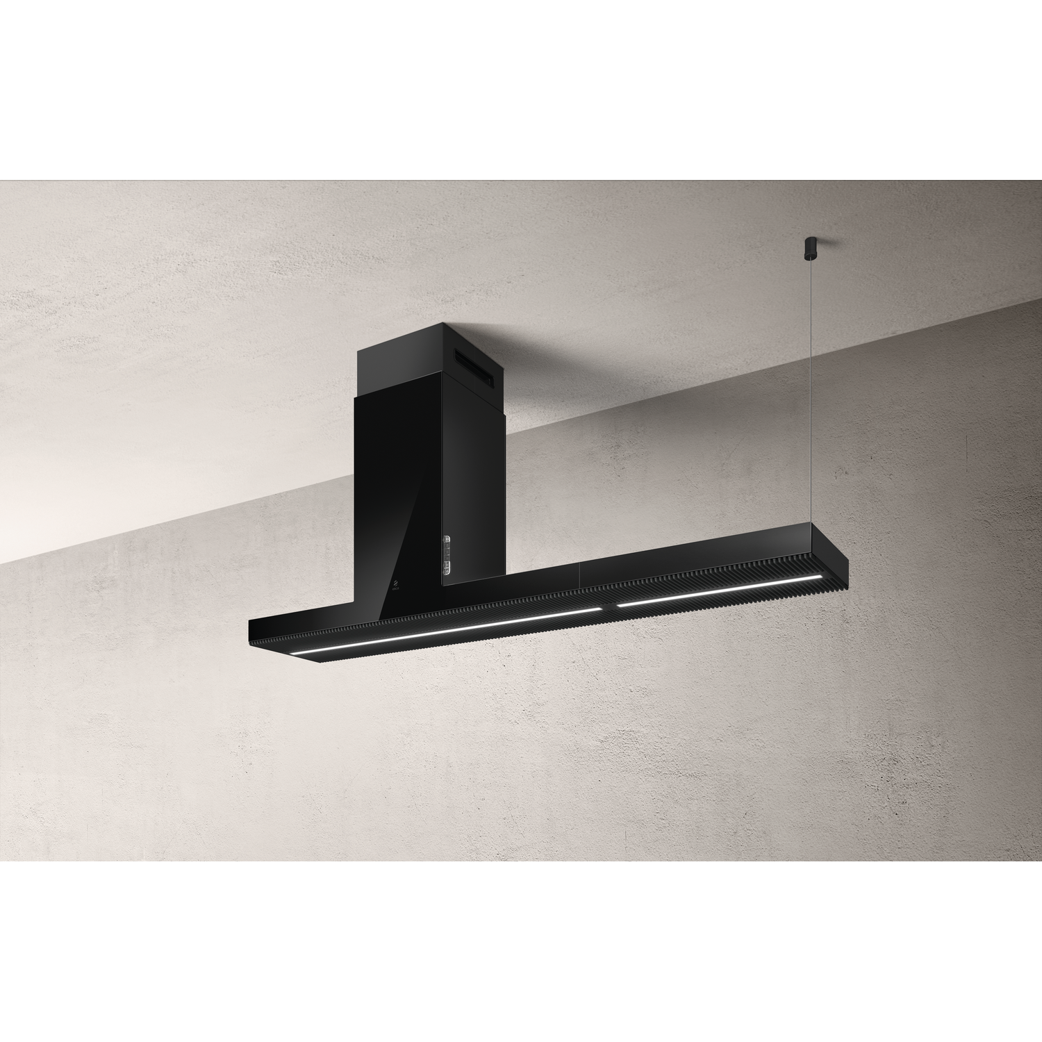 Haiku island îlot aspiration noir verre 180 cm 