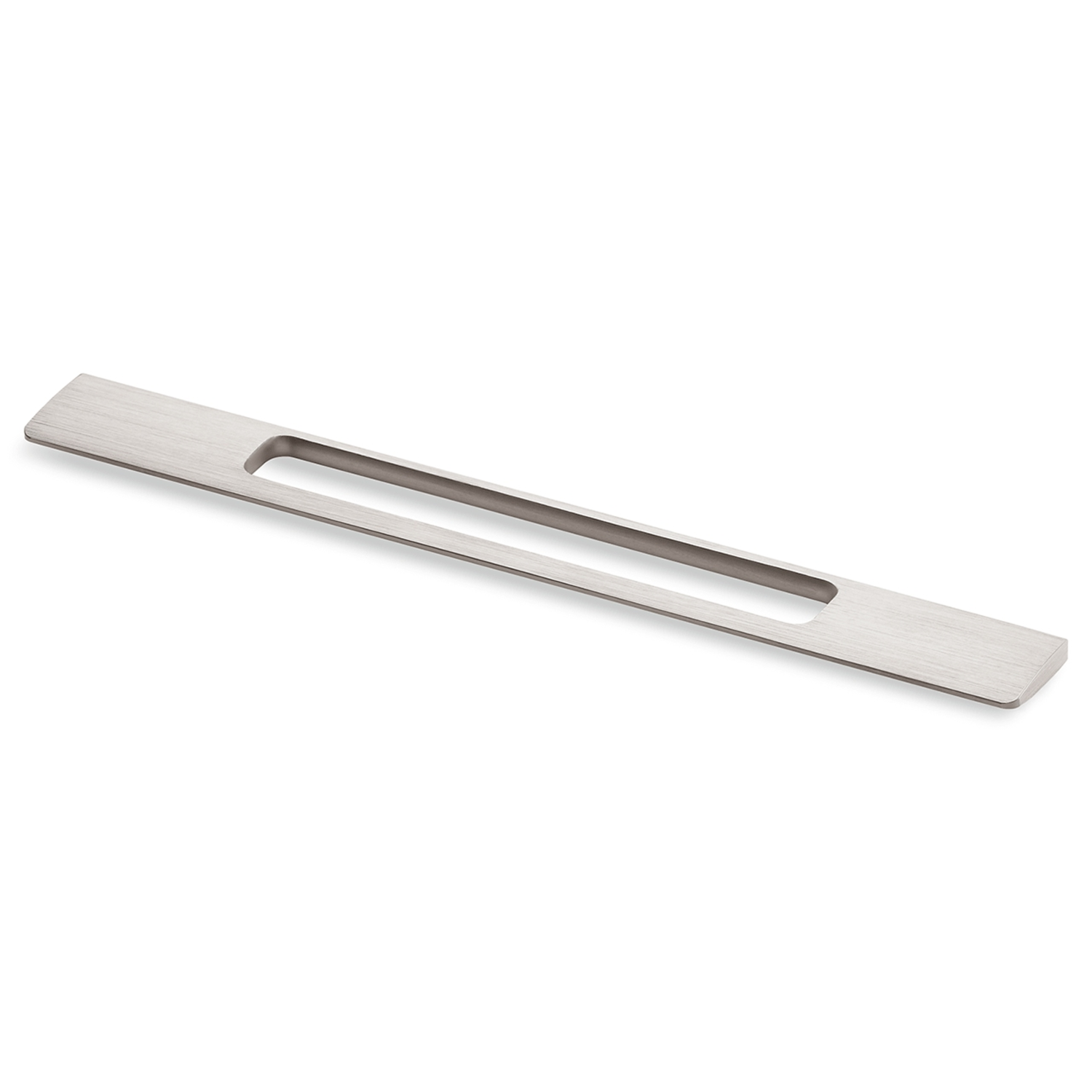 Poignée Nubia, entraxe de perçages 256, L 373 mm, B 8 mm, H 35 mm, aspect inox brossé