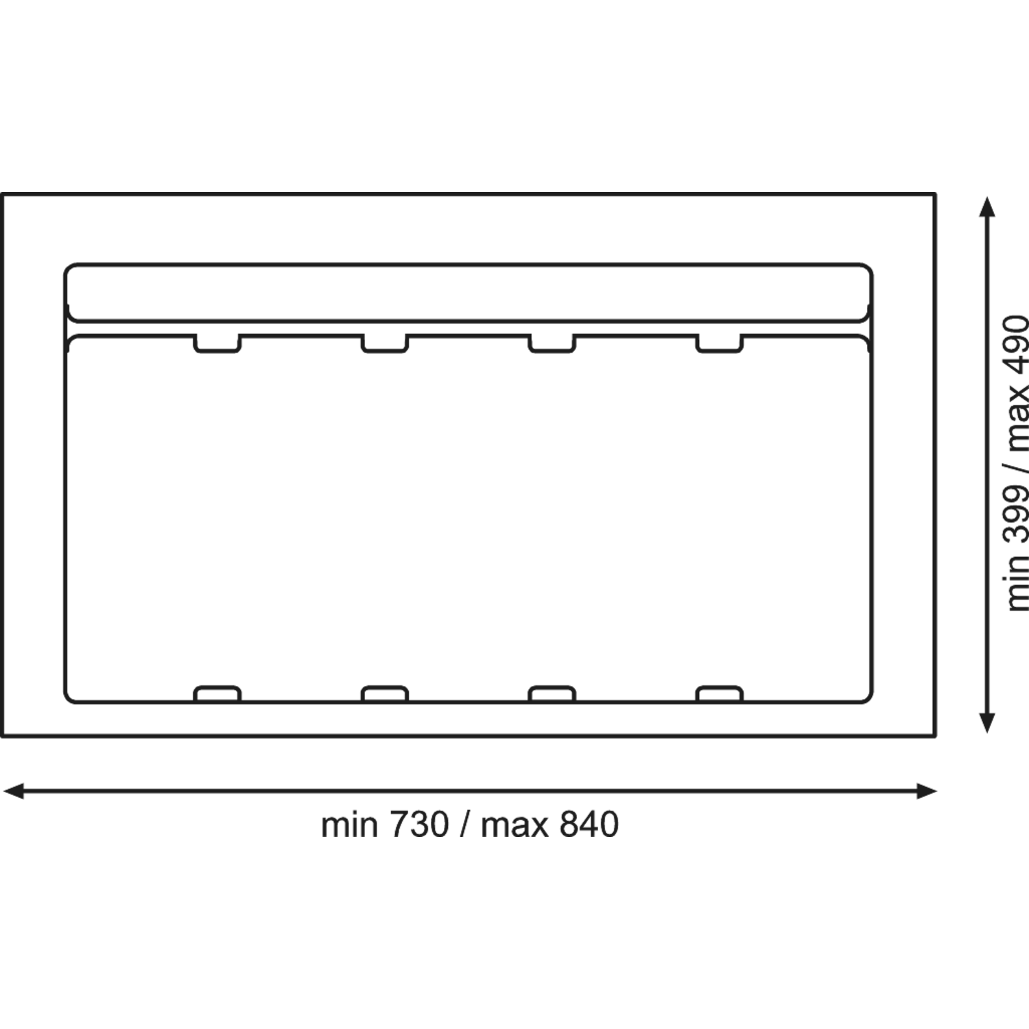 Ladeafvalsysteem 9xl line k.900mm h.207mm20 L + 20 L + 20 L + 9 L oriongrijs