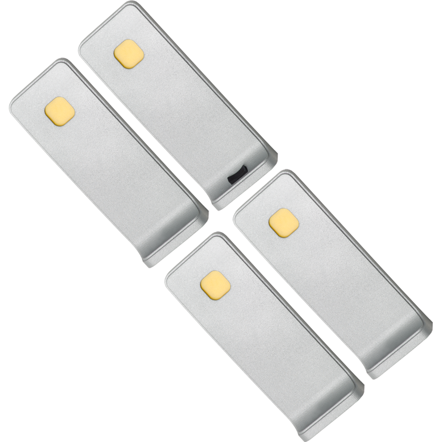 Set 4 Led reiled onderbouw 3W 3000K RVS look touch 10w met dimmertransfo