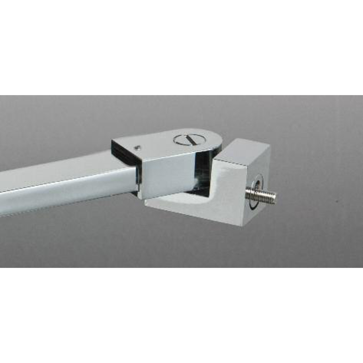 Stabilisatiestang wand/glas met dubbele scharnier, voor 8/12 mm glas, L1557, chroom