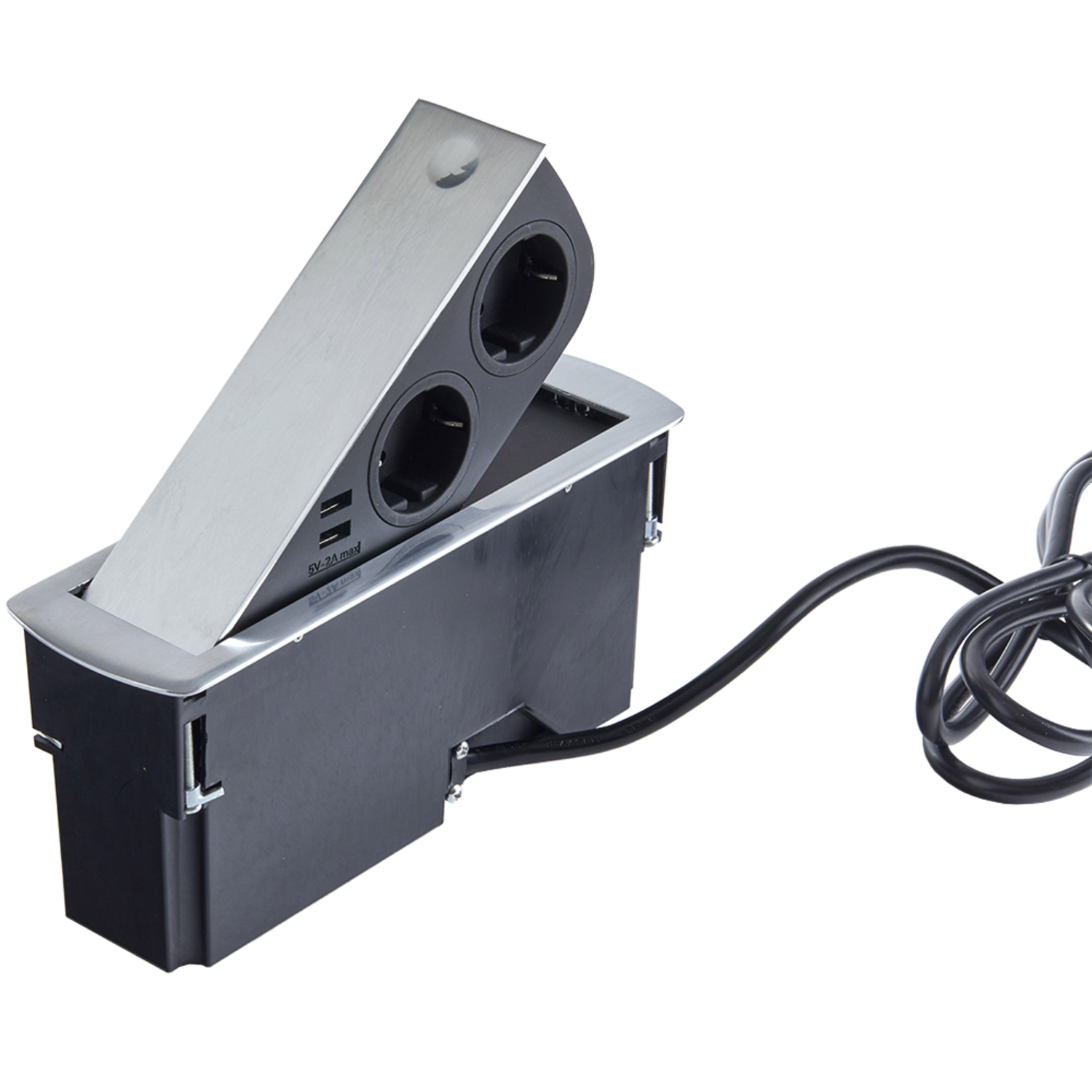 Cizo bloc pop up nl/dl/l 2x16a-2xusb 2a chrome 