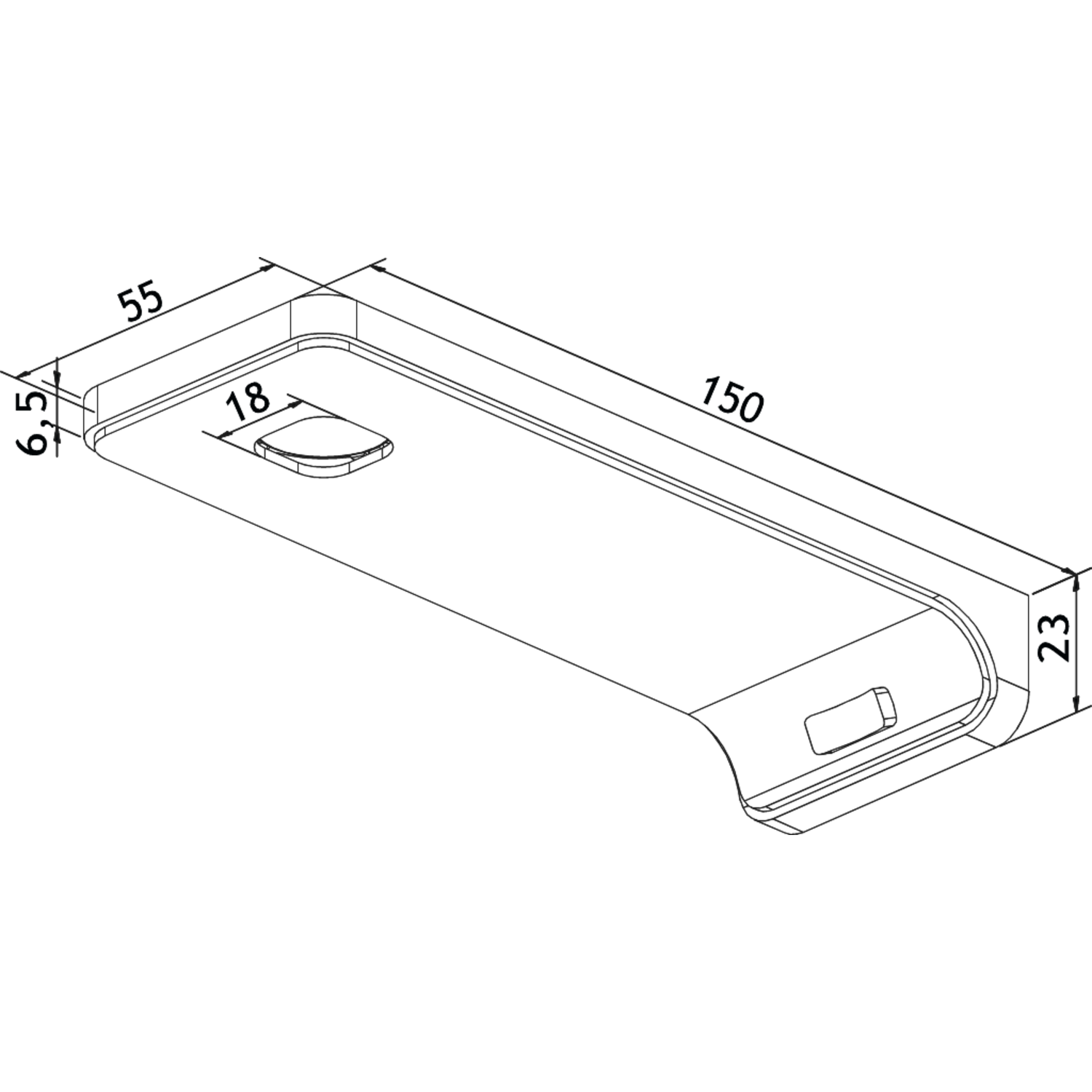 Set 4 Led reiled onderbouw 3W 3000K RVS look touch 10w met dimmertransfo