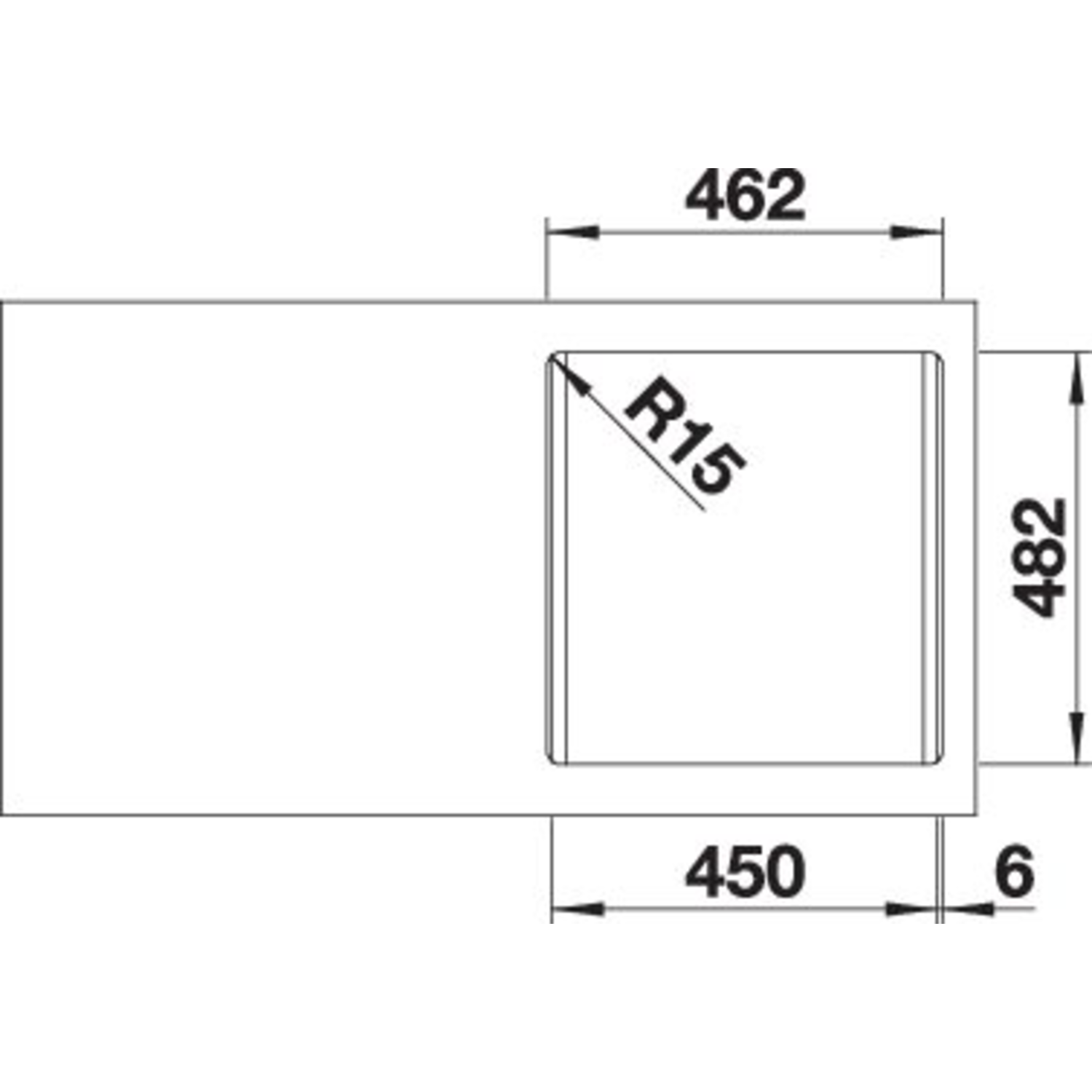 Blanco spoeltafel Dana 45 rvs