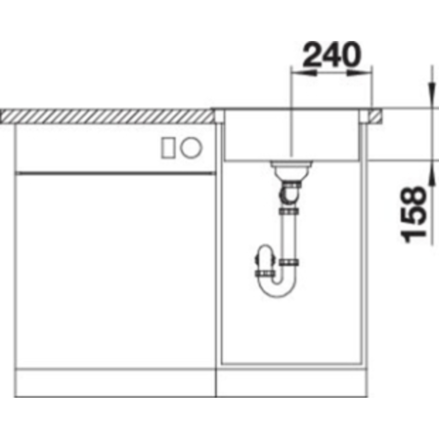 Blanco spoeltafel Dana 45 rvs