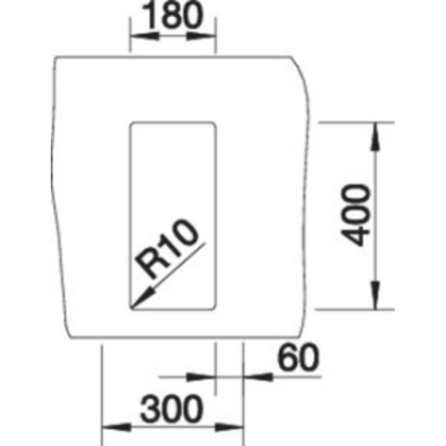 Blanco spoeltafel claron 180-u man.