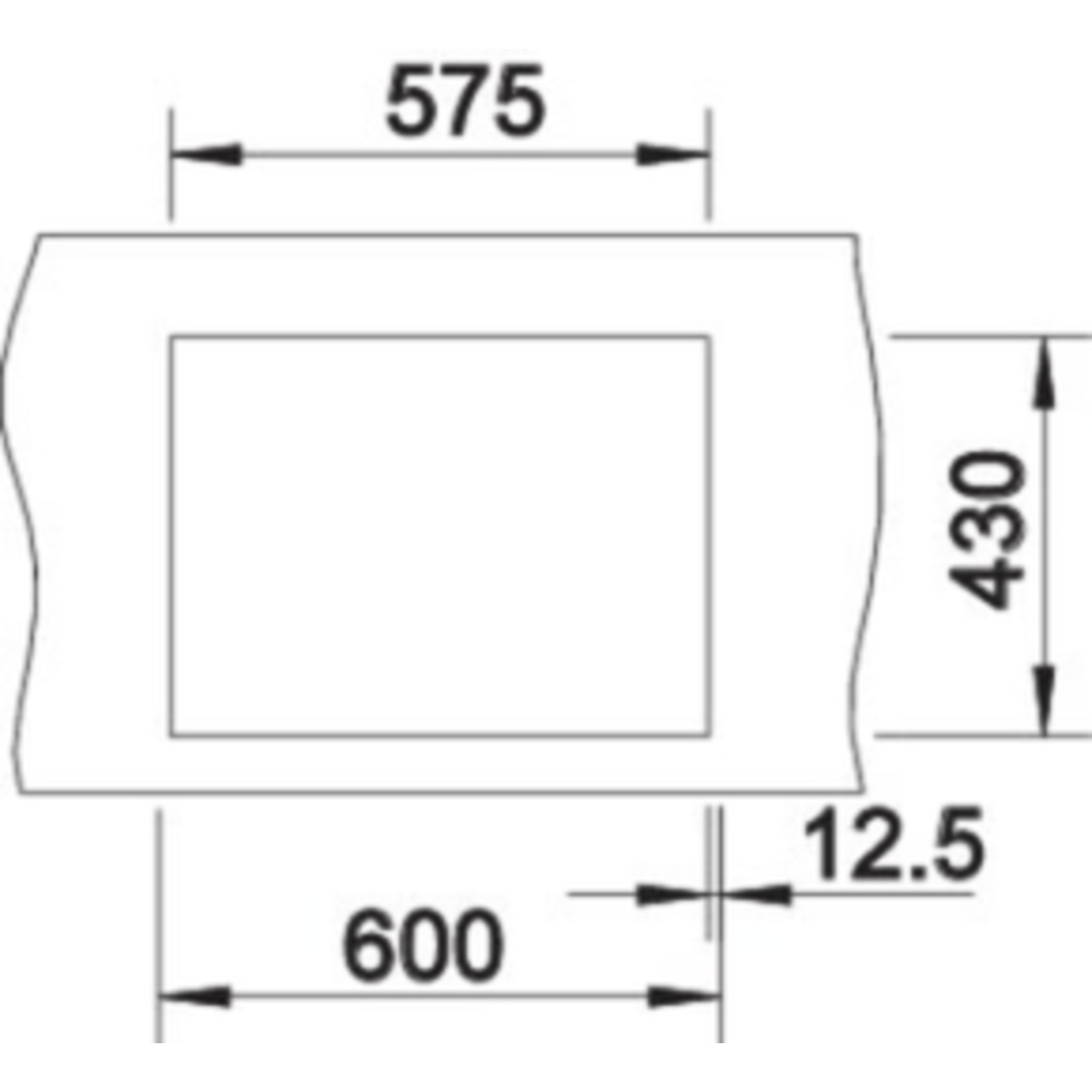 Blanco spoeltafel claron 340/180-if bl man.