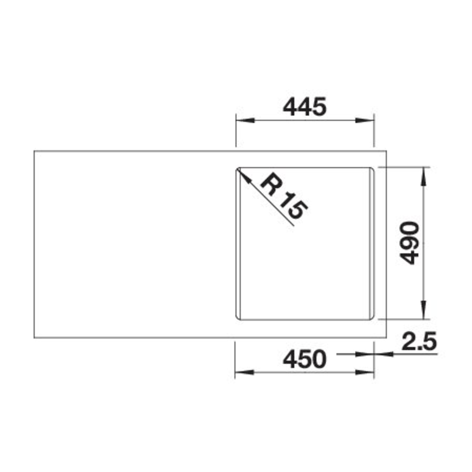 Blanco Naya 45 blanc doux commande manuelle