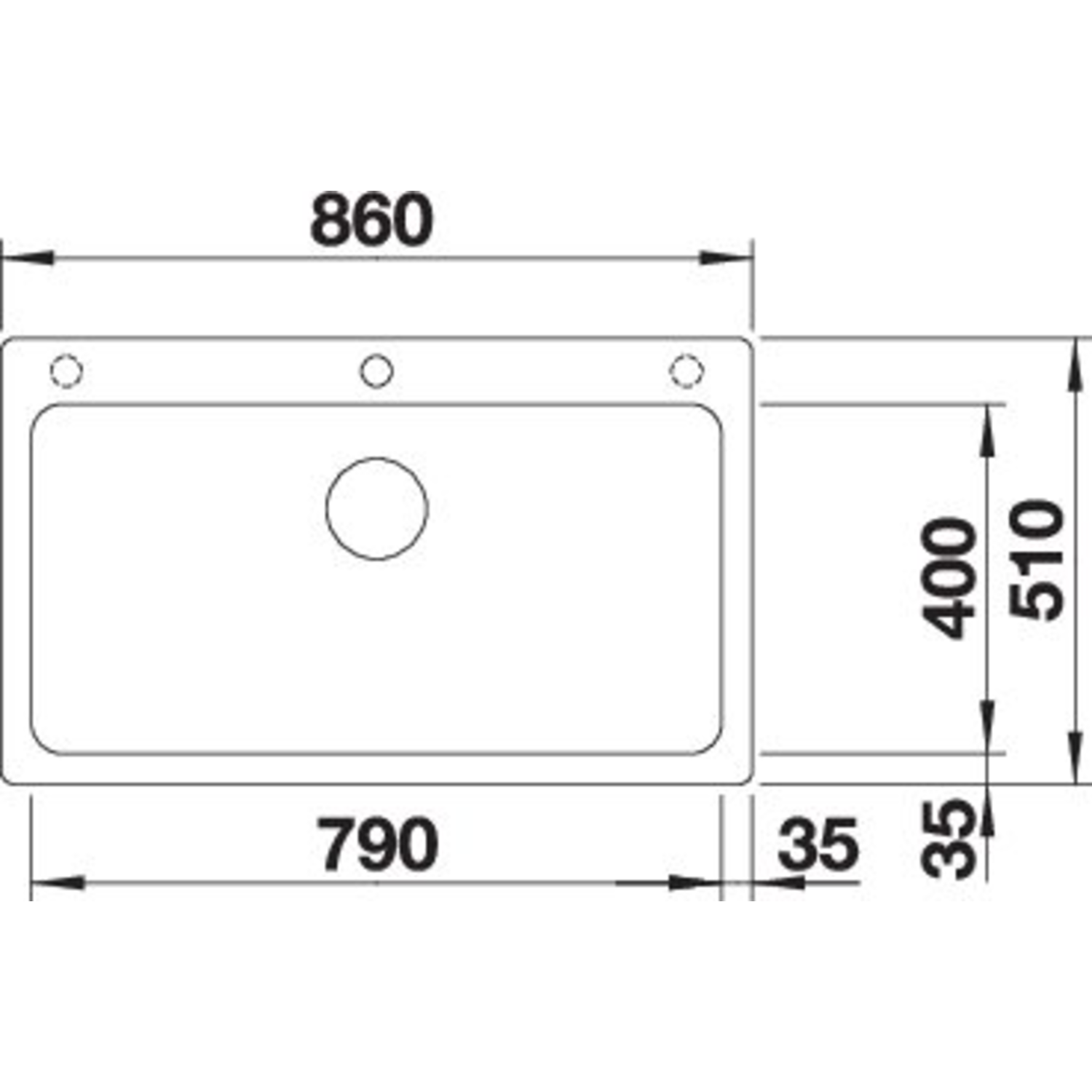 Blanco Naya XL 9 noir commande manuelle