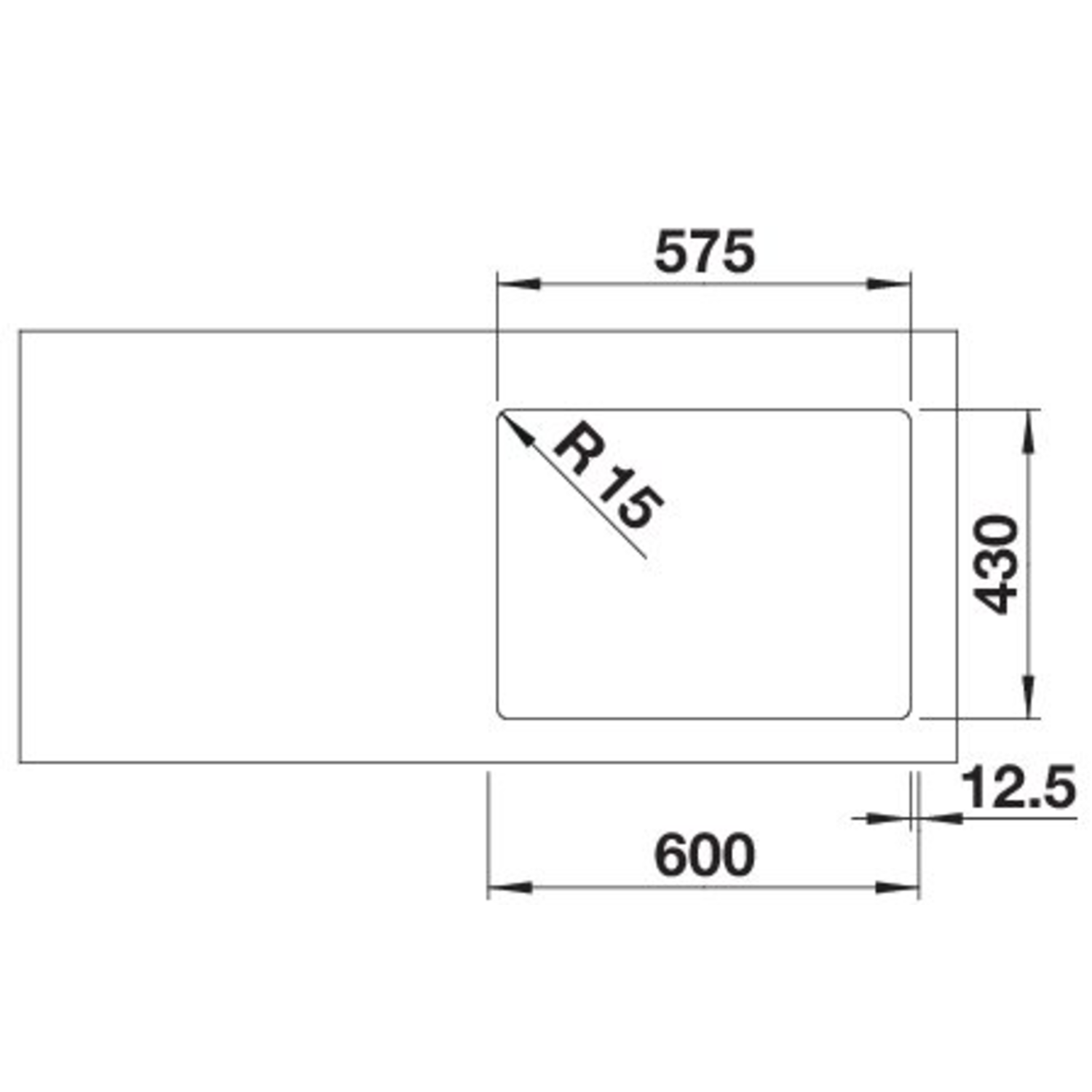 Blanco Solis 340/180-IF links manuele bediening
